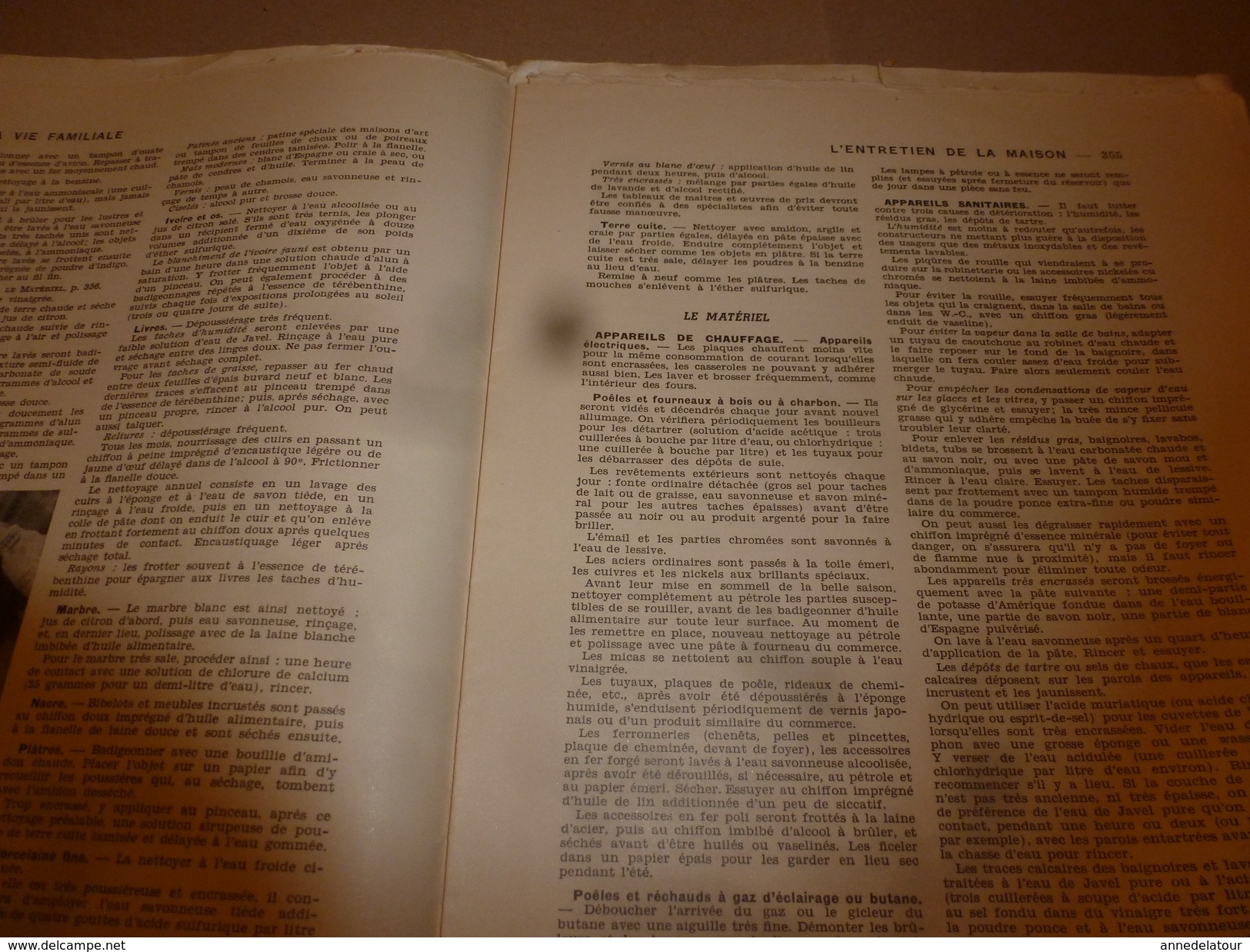 1950 ENCYCLOPEDIE FAMILIALE LAROUSSE ->Entretien-maison,Hygiène-choix Habit,Blanchissage-détachage,Nettoyage Et Teinture - Enciclopedias