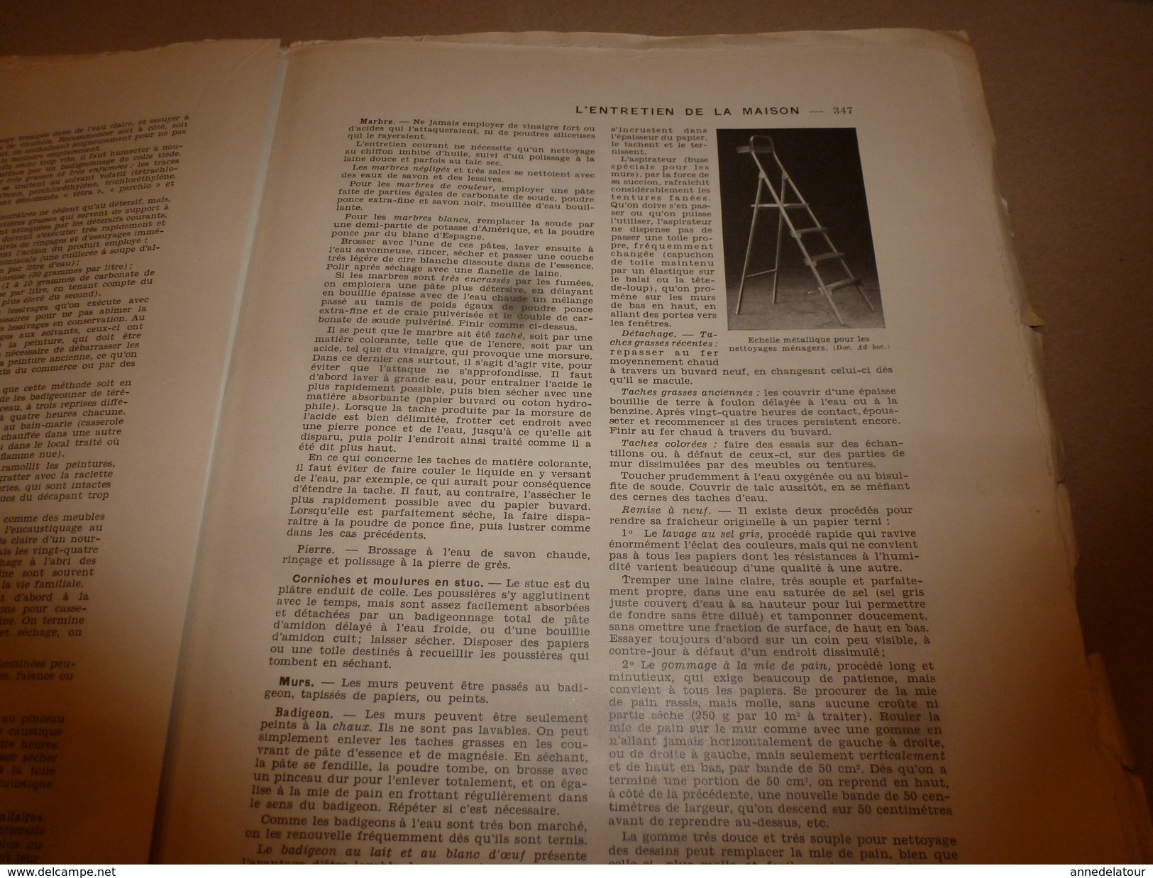 1950 ENCYCLOPEDIE FAMILIALE LAROUSSE ->Gastrotechnie, La science ménagère, Entretien de la maison