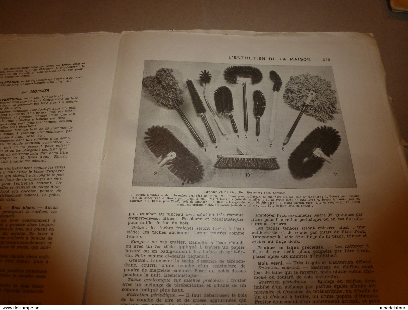 1950 ENCYCLOPEDIE FAMILIALE LAROUSSE ->Gastrotechnie, La science ménagère, Entretien de la maison