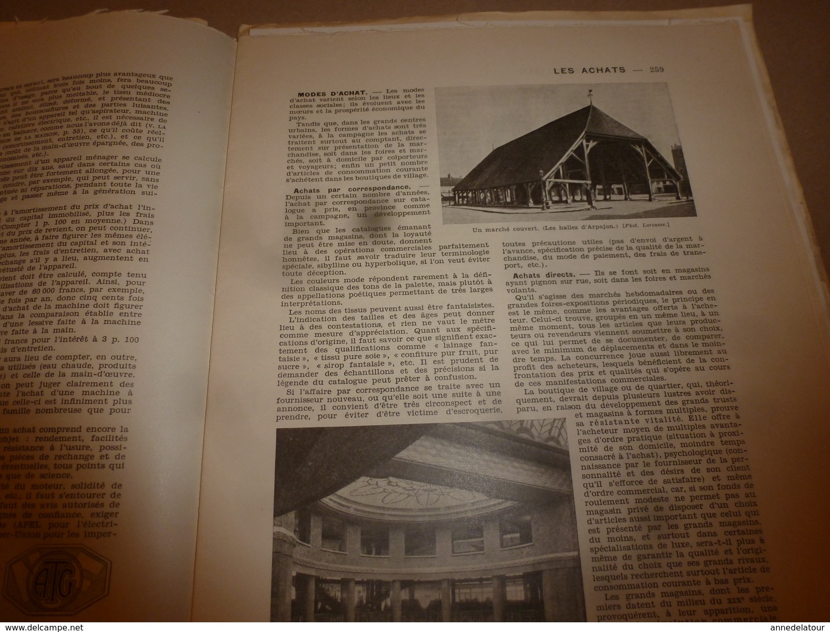 1950 ENCYCLOPEDIE FAMILIALE LAROUSSE -> Les Achats , L'alimentation Rationnelle - Encyclopaedia