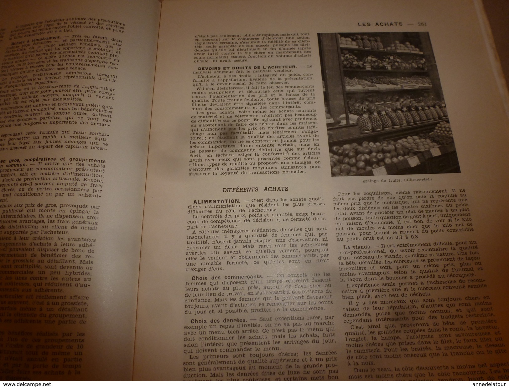 1950 ENCYCLOPEDIE FAMILIALE LAROUSSE -> Les Achats , L'alimentation Rationnelle - Enzyklopädien