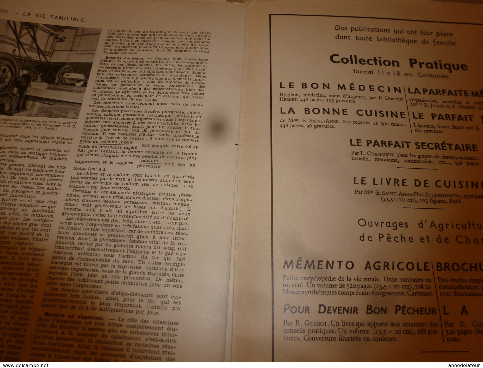 1950 ENCYCLOPEDIE FAMILIALE LAROUSSE -> Les achats , L'alimentation rationnelle