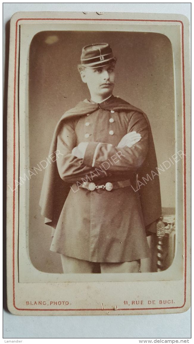 Photo Ancienne CDV Vers 1870  Militaire BLANC à PARIS - Guerre, Militaire