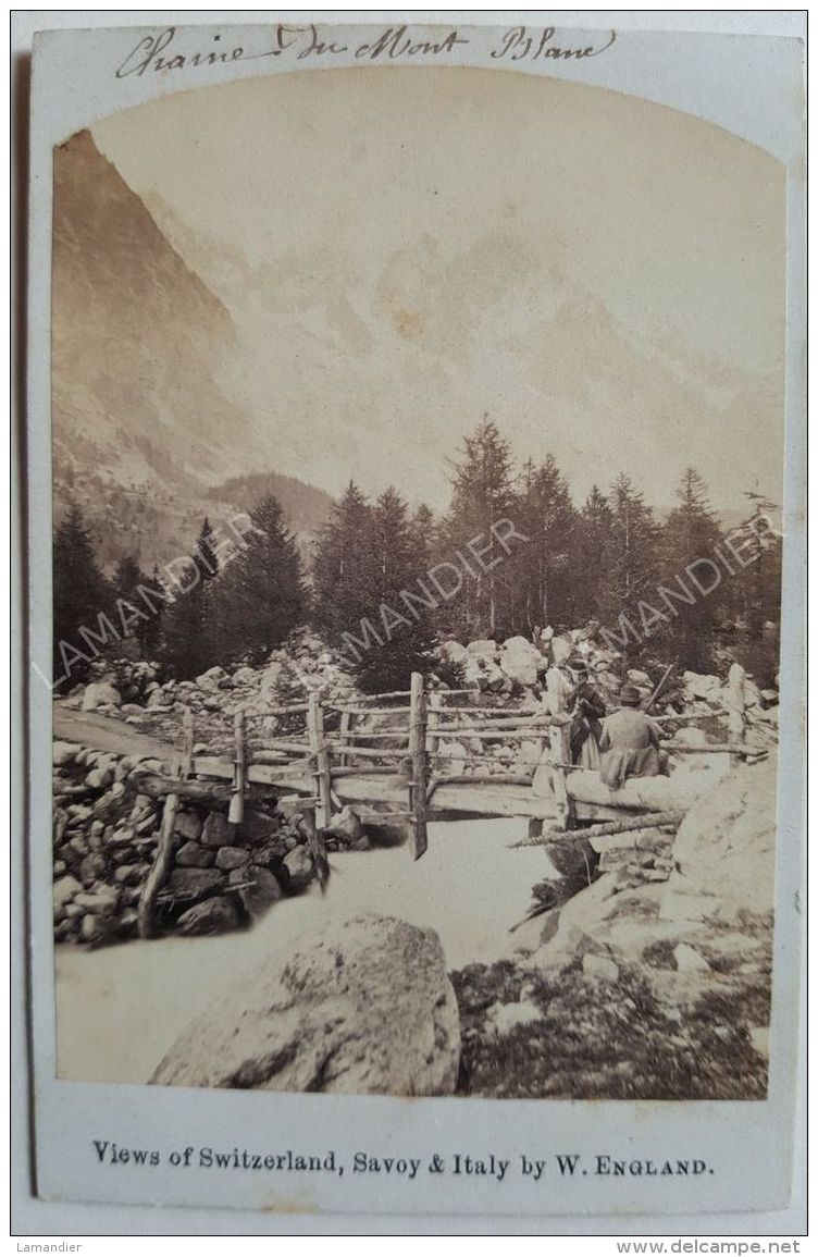 Photo Ancienne CDV Vers 1870/80 By W. ENGLAND Chaine Du Mont Blanc - Anciennes (Av. 1900)