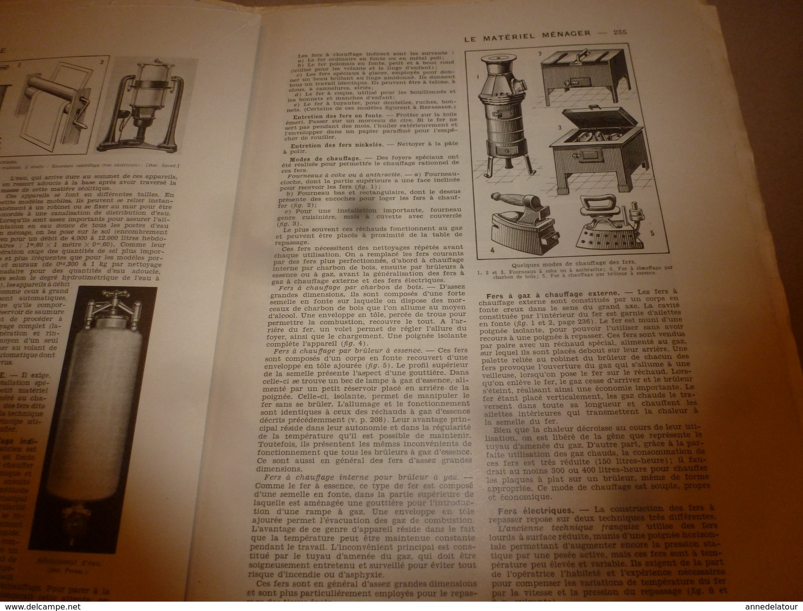 1950 ENCYCLOPEDIE FAMILIALE LAROUSSE -> Le matériel ménager (très important documentaire texte ,photos et dessins)