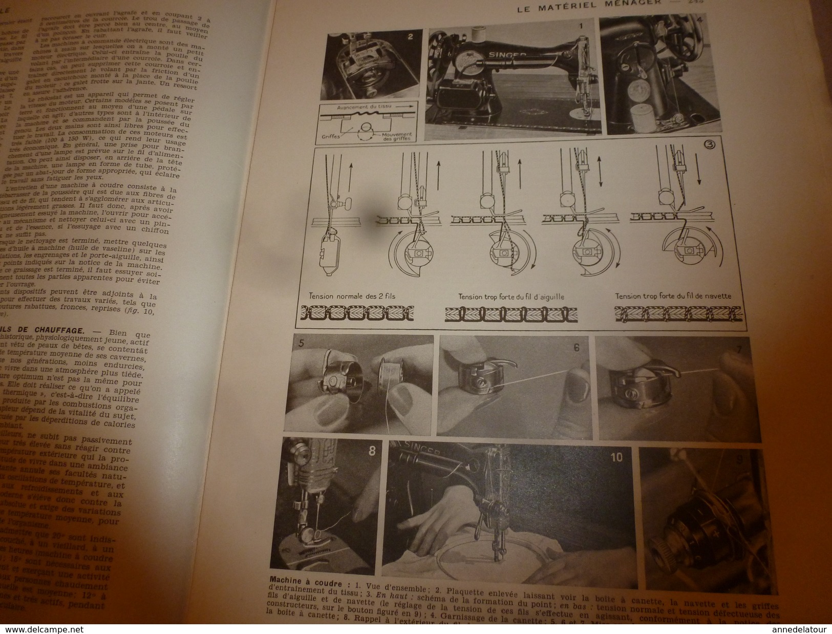 1950 ENCYCLOPEDIE FAMILIALE LAROUSSE -> Le matériel ménager (très important documentaire texte ,photos et dessins)