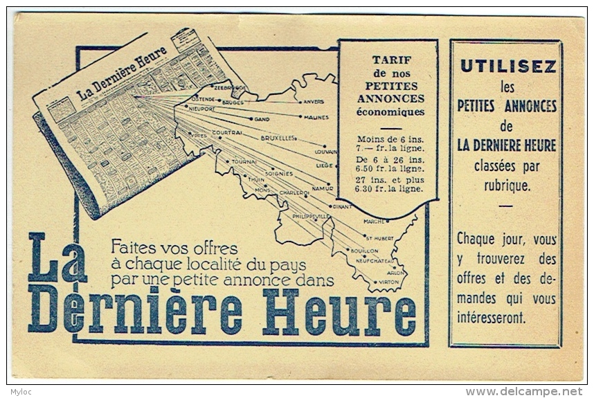 Carte Publicité/Calendrier. La Dernière Heure. 1948. - Petit Format : 1941-60