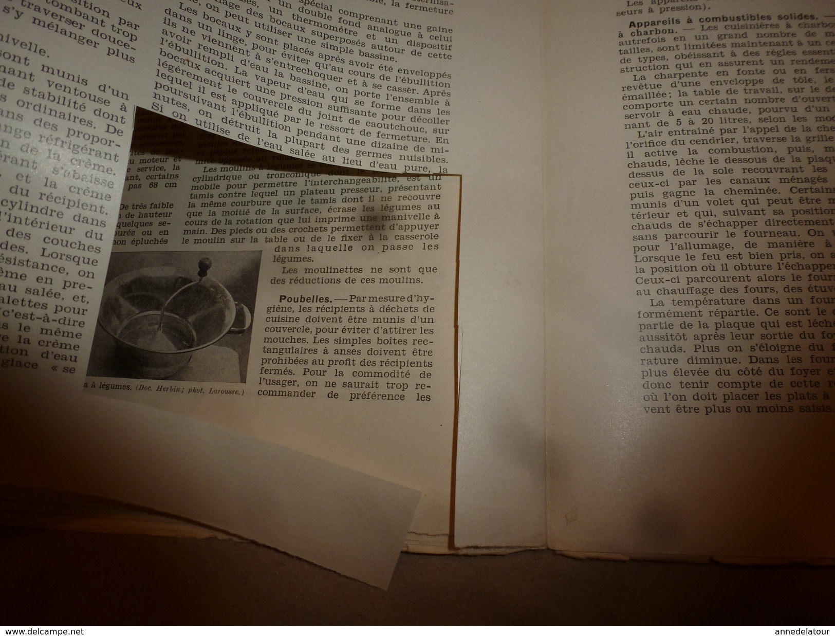 1950 ENCYCLOPEDIE FAMILIALE LAROUSSE ->Matériel ménager (très important documentaire texte,photos et dessins (2e partie)