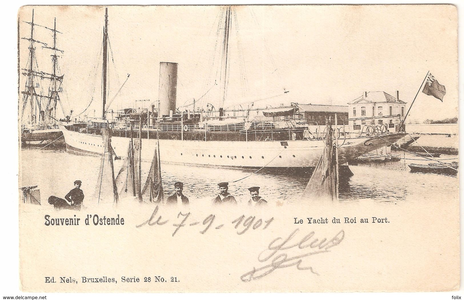 Oostende / Ostende - Souvenir D'Ostende - Le Yacht Du Roi Au Port - Boat / Schiff / Boot / Bâteau - 1901 - Oostende