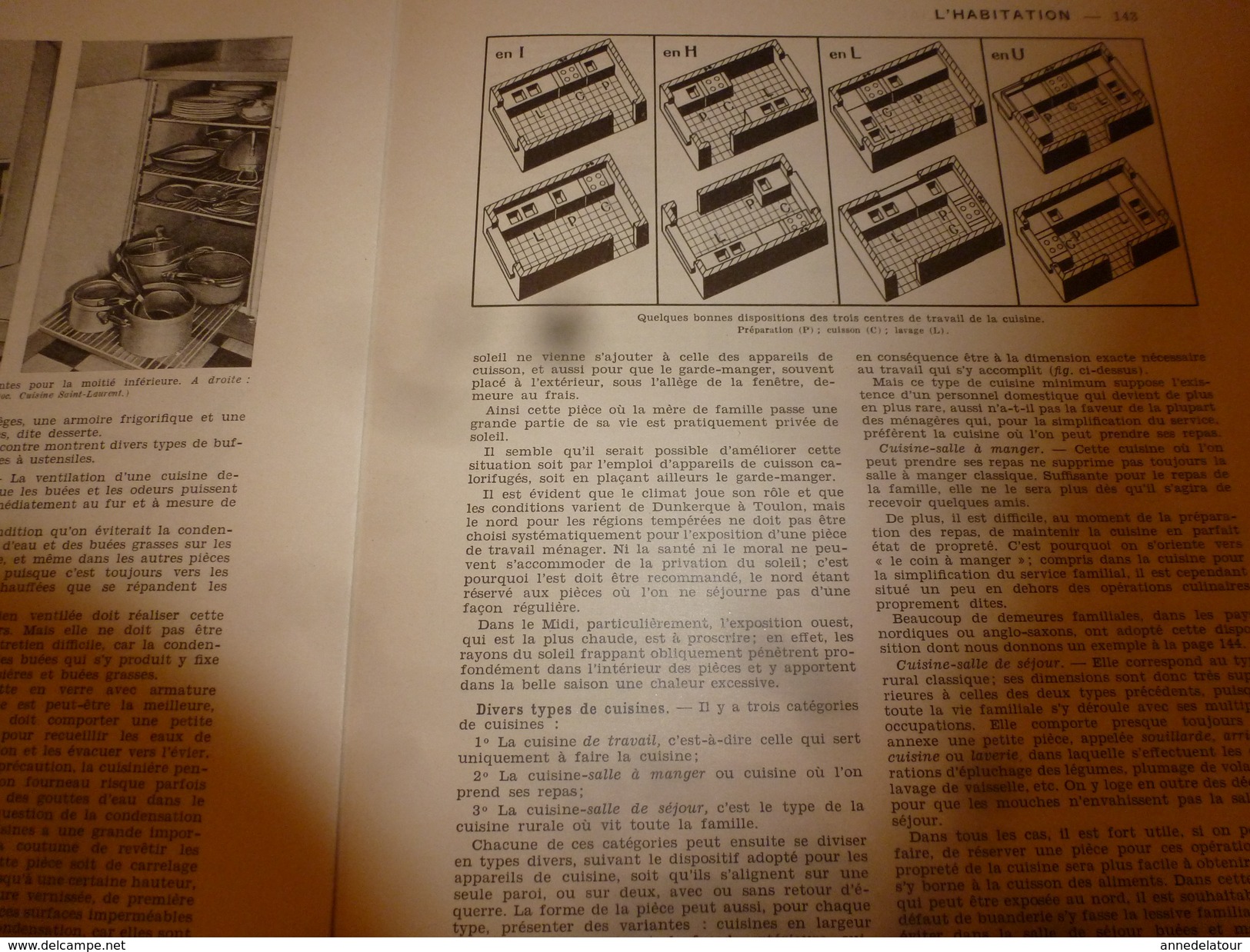 1950 ENCYCLOPEDIE FAMILIALE LAROUSSE ->L'habitation (Très important documentaire ,texte, photos et dessins)