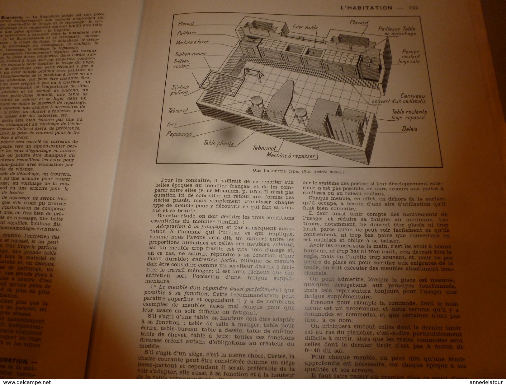 1950 ENCYCLOPEDIE FAMILIALE LAROUSSE ->L'habitation (Très important documentaire ,texte, photos et dessins)