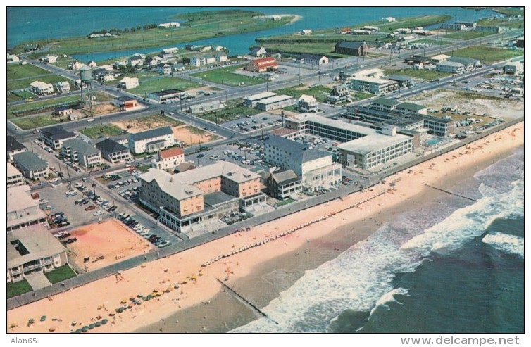 Ocean City Maryland, Aerial View Of Beach Front Town, C1950s/60s Vintage Postcard - Ocean City