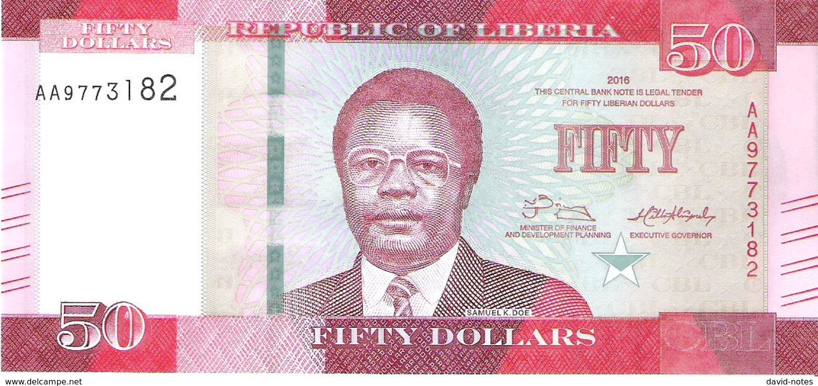 Liberia - Pick 34 - 50 Dollars 2016 - Unc - Liberia