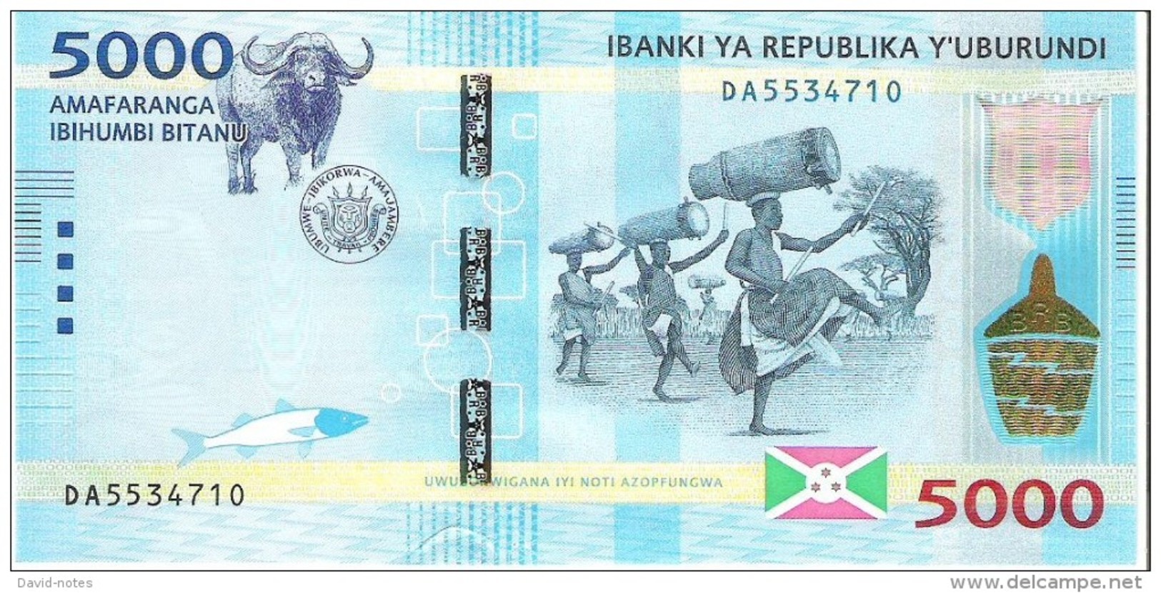 Burundi - Pick 53 - 5000 Francs 2015 - Unc - Burundi