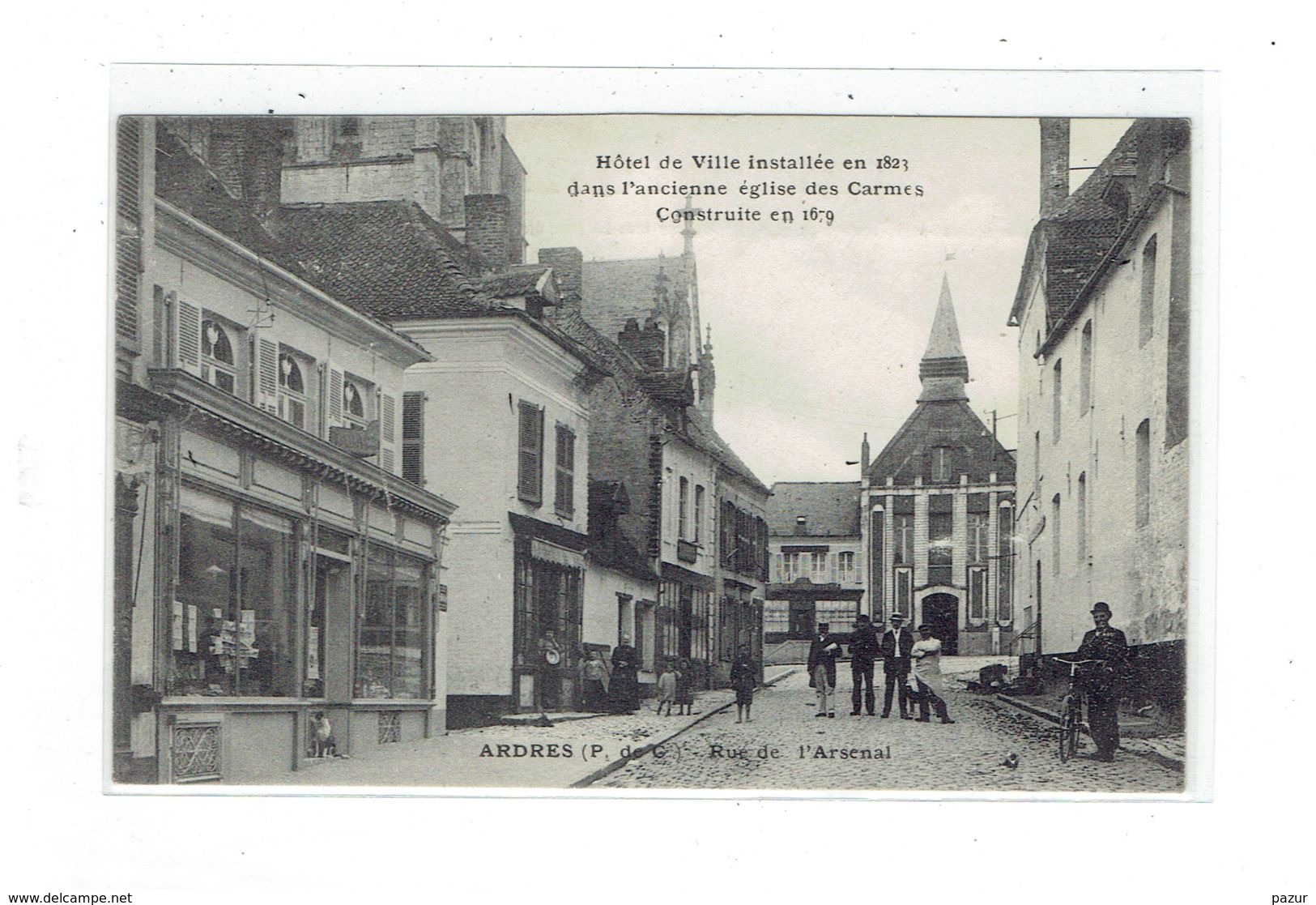 CPA DPT 62 - ARDRES - RUE DE L'ARSENAL - HOTEL DE VILLE INSTALLE DANS L'ANCIENNE EGLISE DES CARMES - Ardres