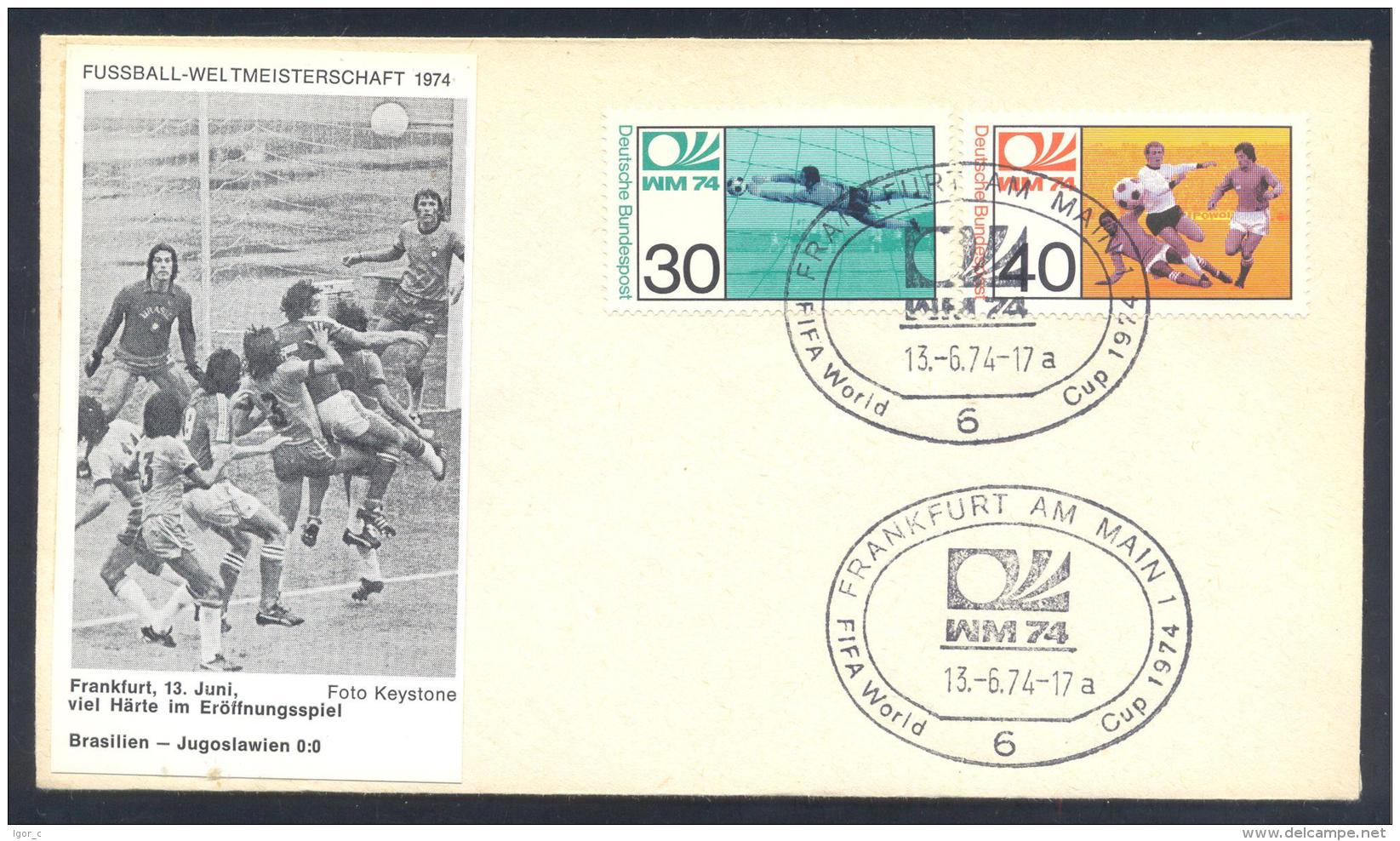 Germany 1974 Cover; Football Soccer Fussball Cacio FIFA WM WC World Cup Brasil - Yugoslavia 0:0 - 1974 – Germania Ovest