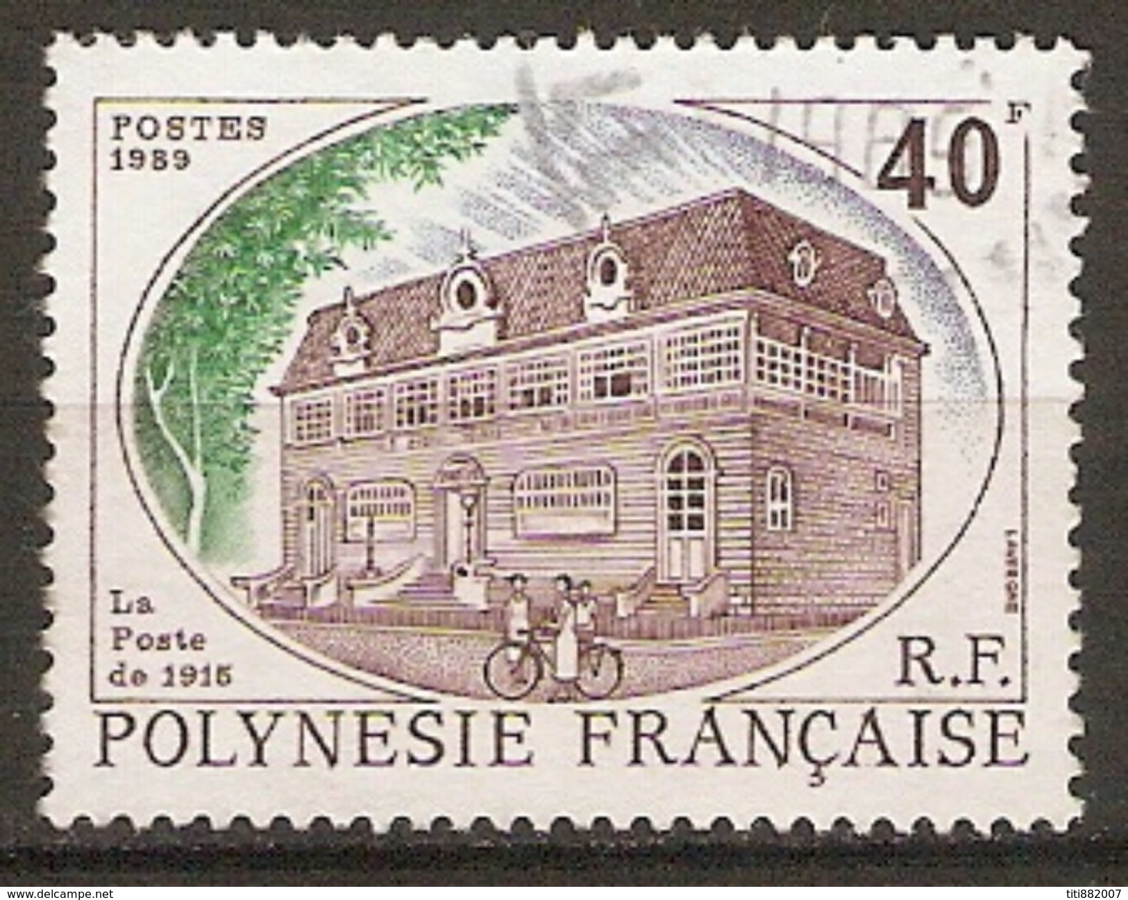 POLYNESIE  Française    -  1988 .  Y&T N° 323 Oblitéré .  La Poste De 1915. - Gebruikt