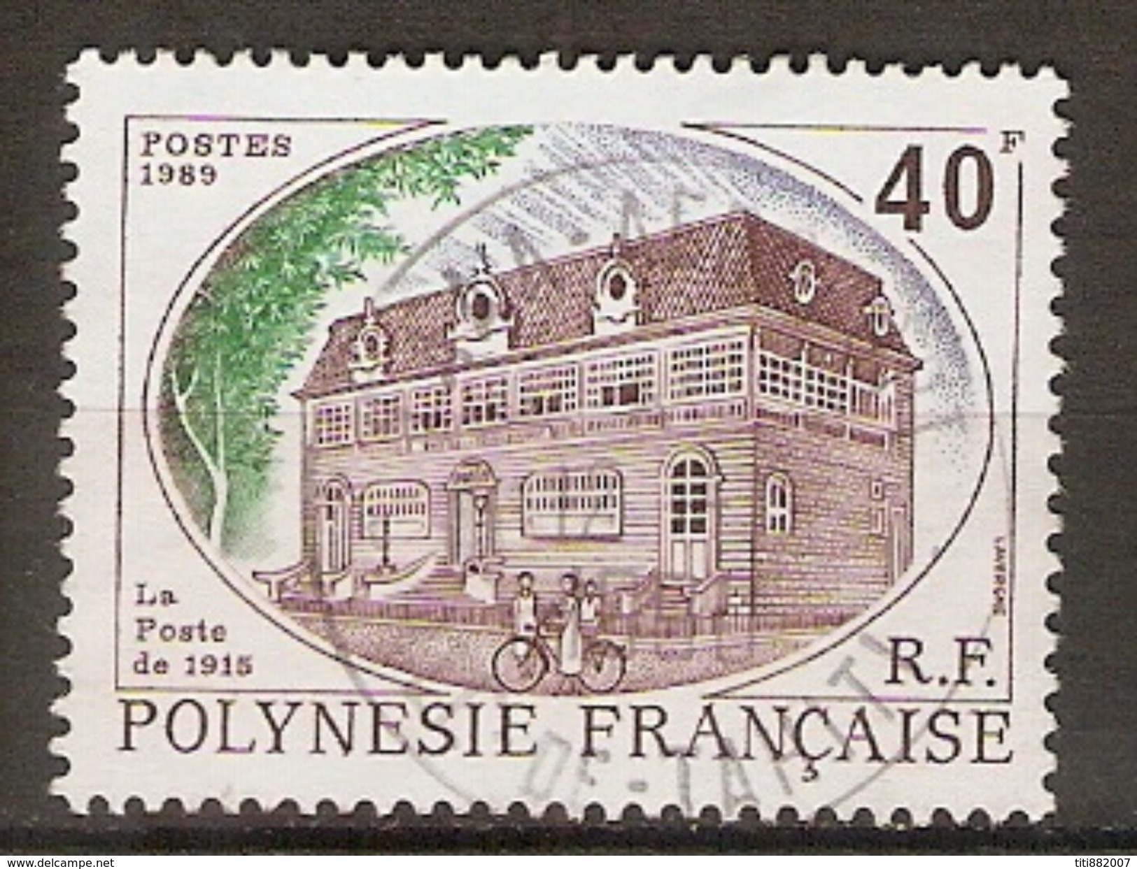 POLYNESIE  Française    -  1988 .  Y&T N° 323 Oblitéré .  La Poste De 1915. - Oblitérés