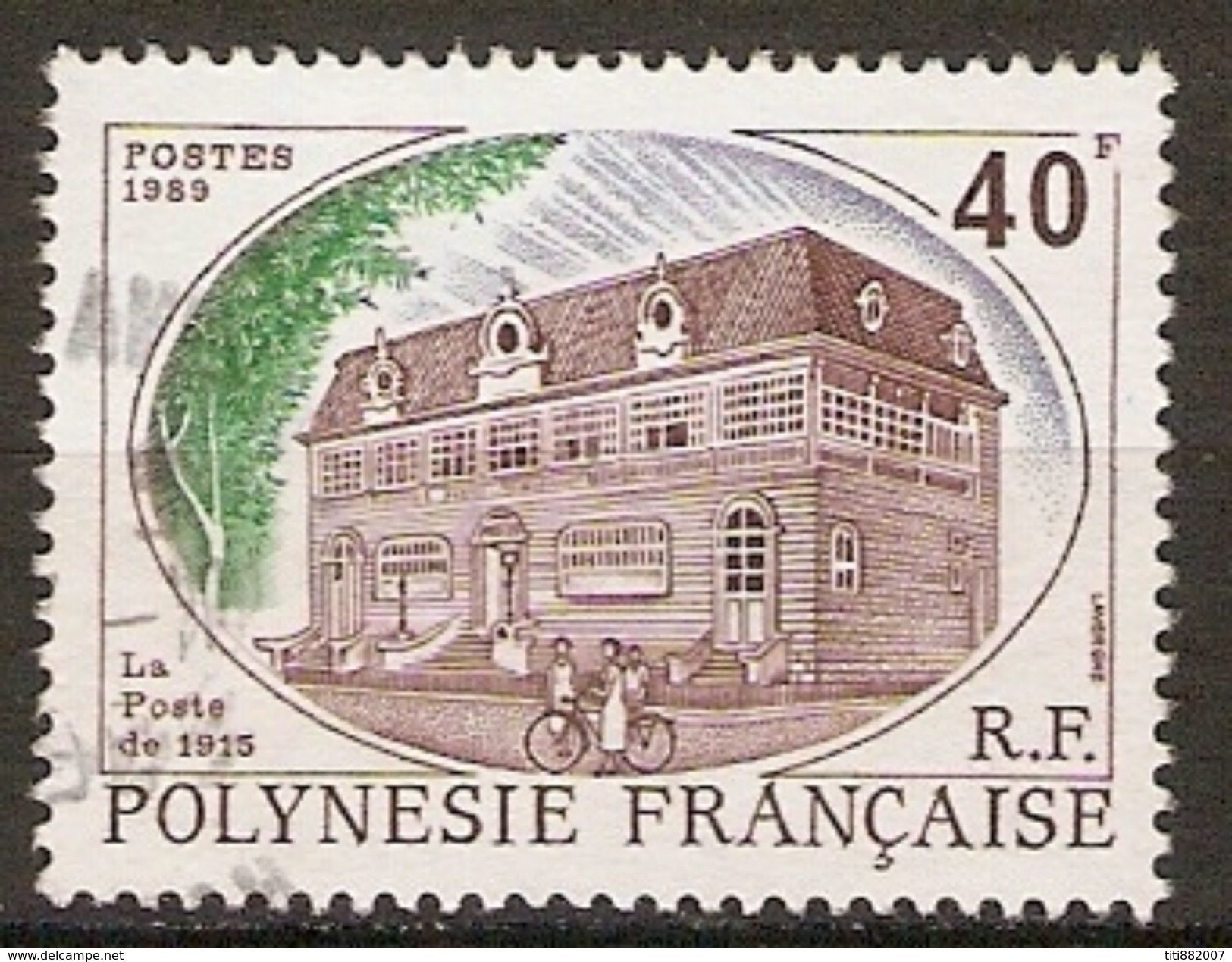 POLYNESIE  Française    -  1988 .  Y&T N° 323 Oblitéré .  La Poste De 1915. - Gebruikt