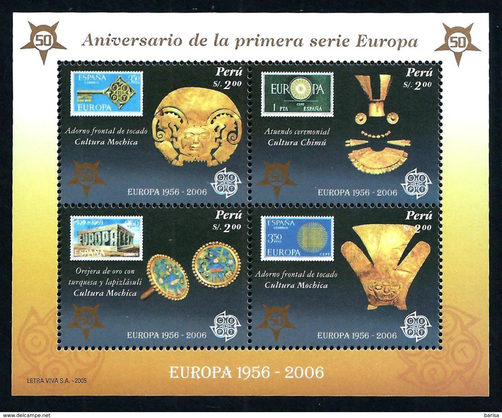 Peru 2005: 50th Anniversary Of The First Europa/CEPT Issue; S/s** MNH - 2006