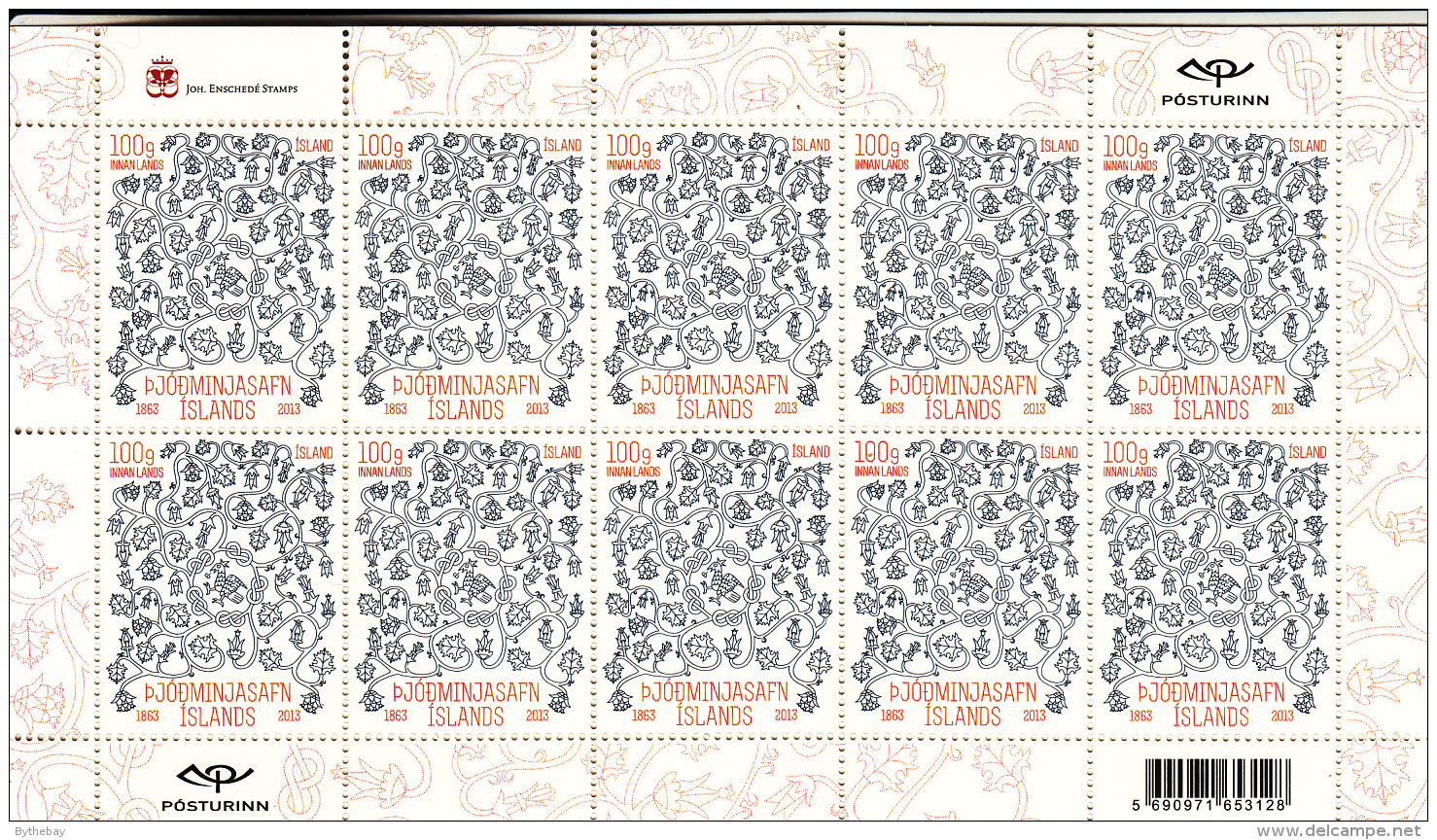 Iceland 2013 MNH Minisheet Of 10 The National Museum 150th Anniversary - Neufs