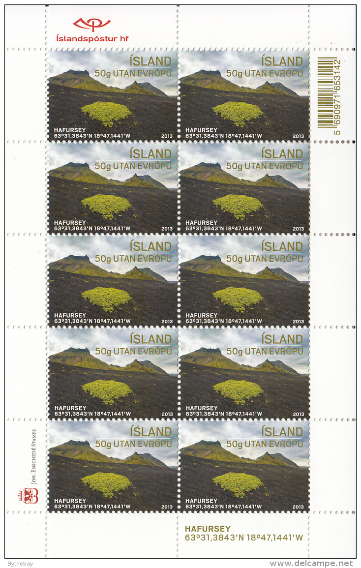 Iceland 2013 MNH Minisheet Of 10 Hafursey - Tourism - Blokken & Velletjes