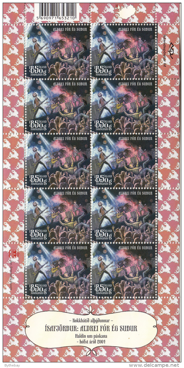 Iceland 2013 MNH Minisheet Of 10 Isafjordur: Aldrei For Eg Sudur - Town Festivals - Blokken & Velletjes