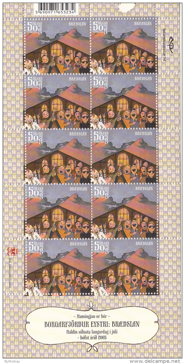 Iceland 2013 MNH Minisheet Of 10 Borgarfjordur Eystri: Braedslan - Town Festivals - Blokken & Velletjes