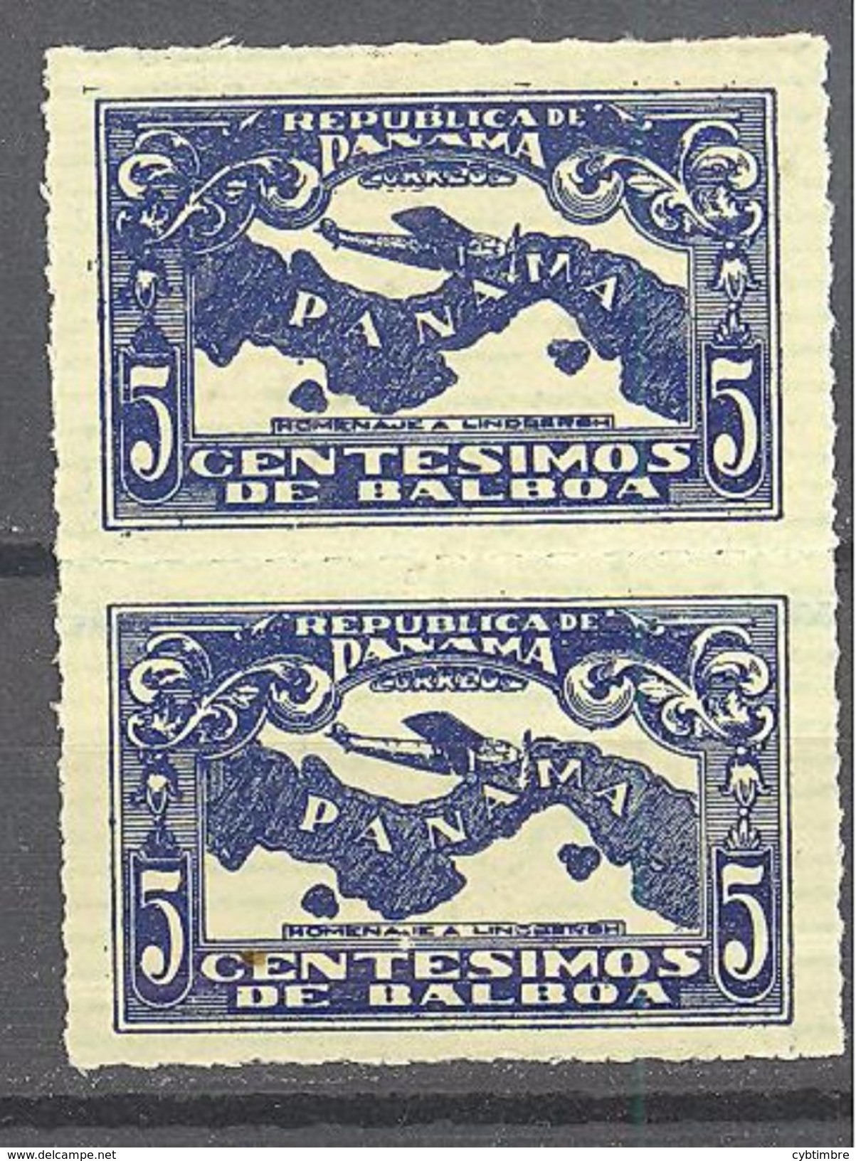 Panama:Yvert  N° A 158**; MNH; La Paire; Lindberg - Panama