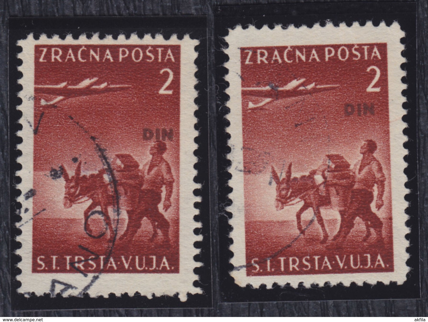 Italy Yugoslavia Slovenia Trieste Zone B 1949 Definitive, Error - Different Overprint Height, Used (o) Michel 25 - Gebraucht