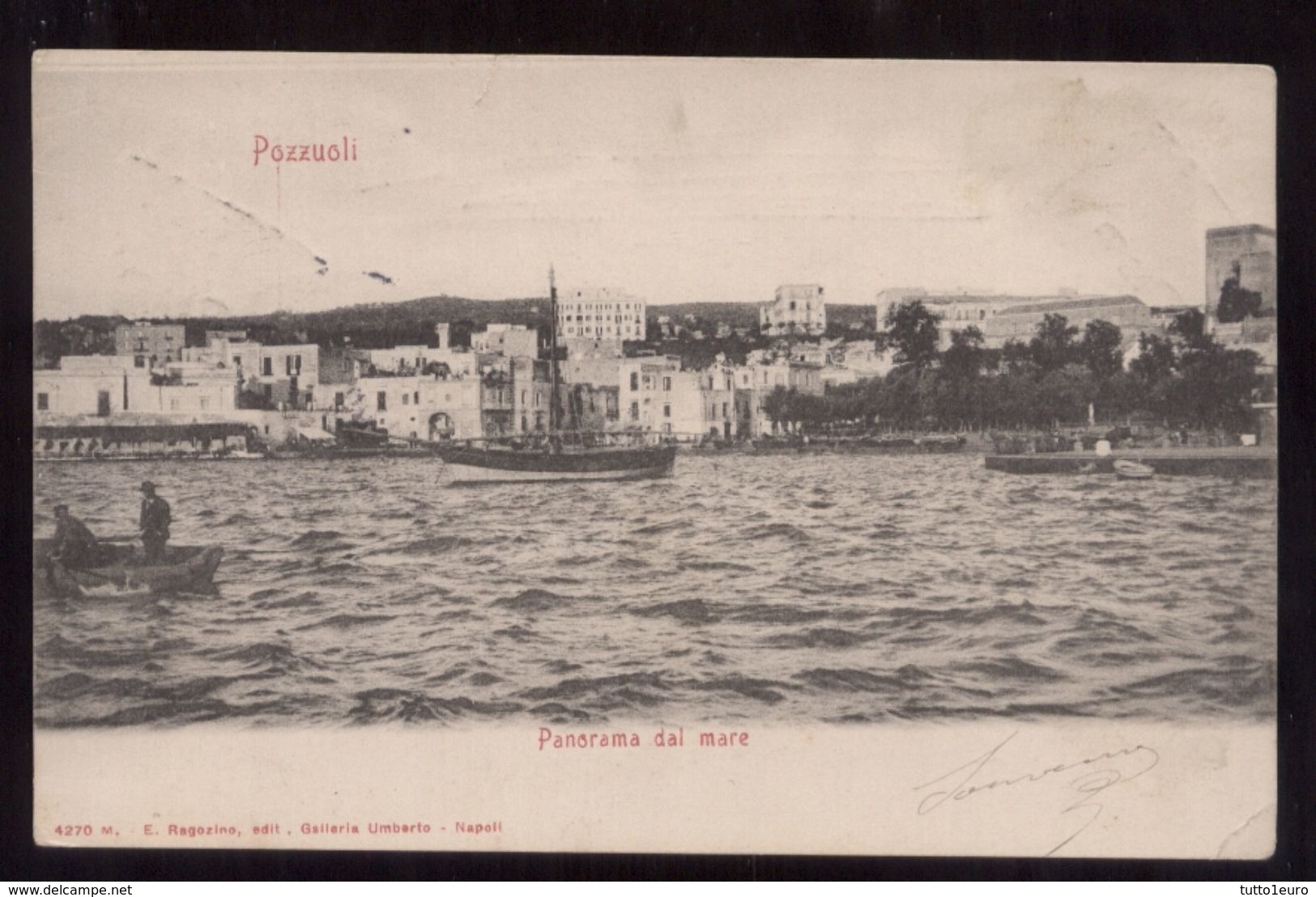 POZZUOLI - NAPOLI - CARTOLINA VIAGGIATA NEL 1905  PANORAMA DAL MARE - Napoli