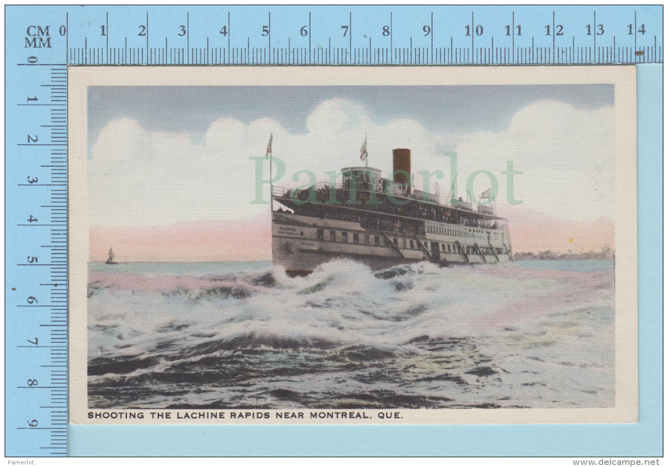 Montreal Quebec - Hamilton Steam Boat Shooting The Lachine Canal - Postcard Carte Postale - Paquebots