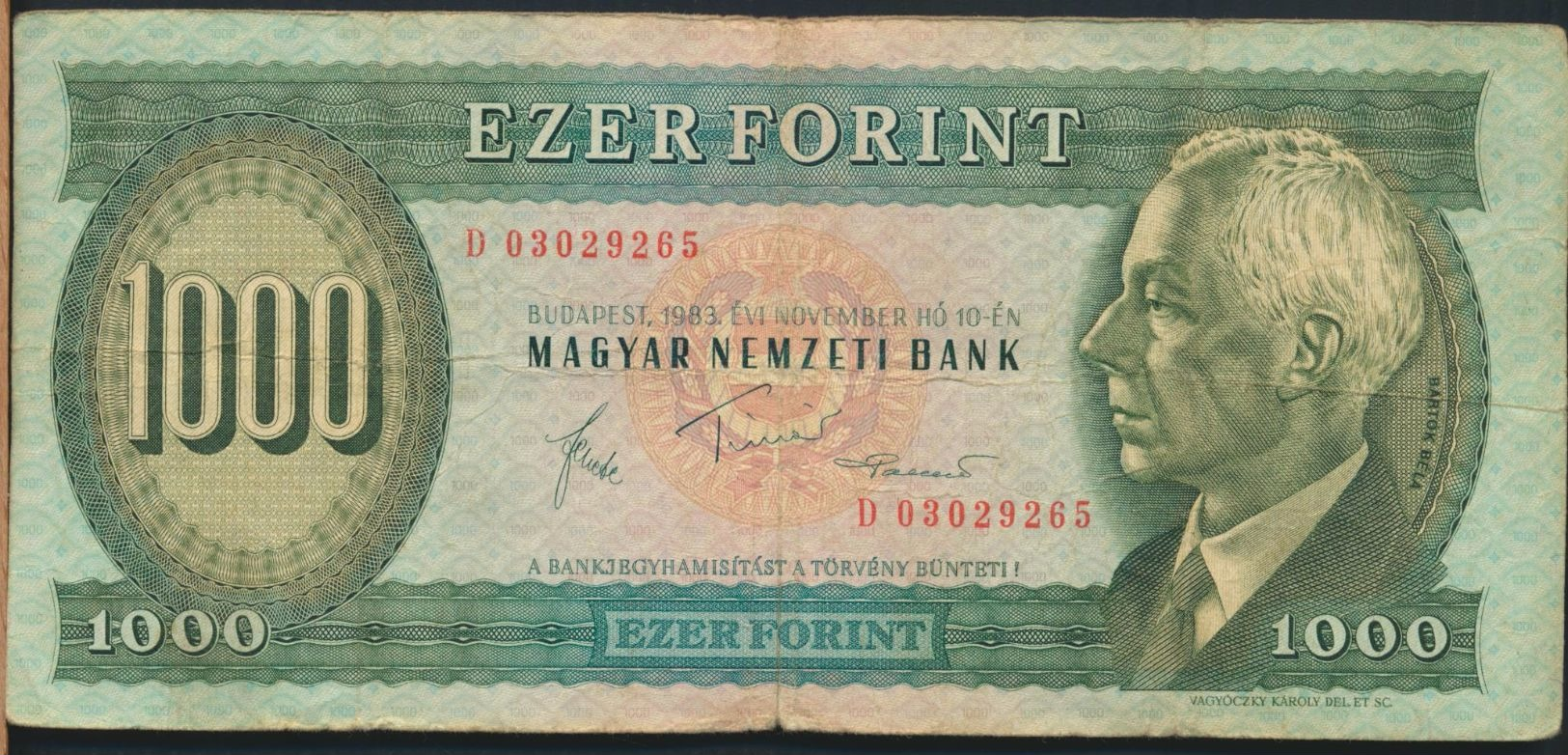 °°° HUNGARY - 1000 FORINT 1983 °°° - Ungheria