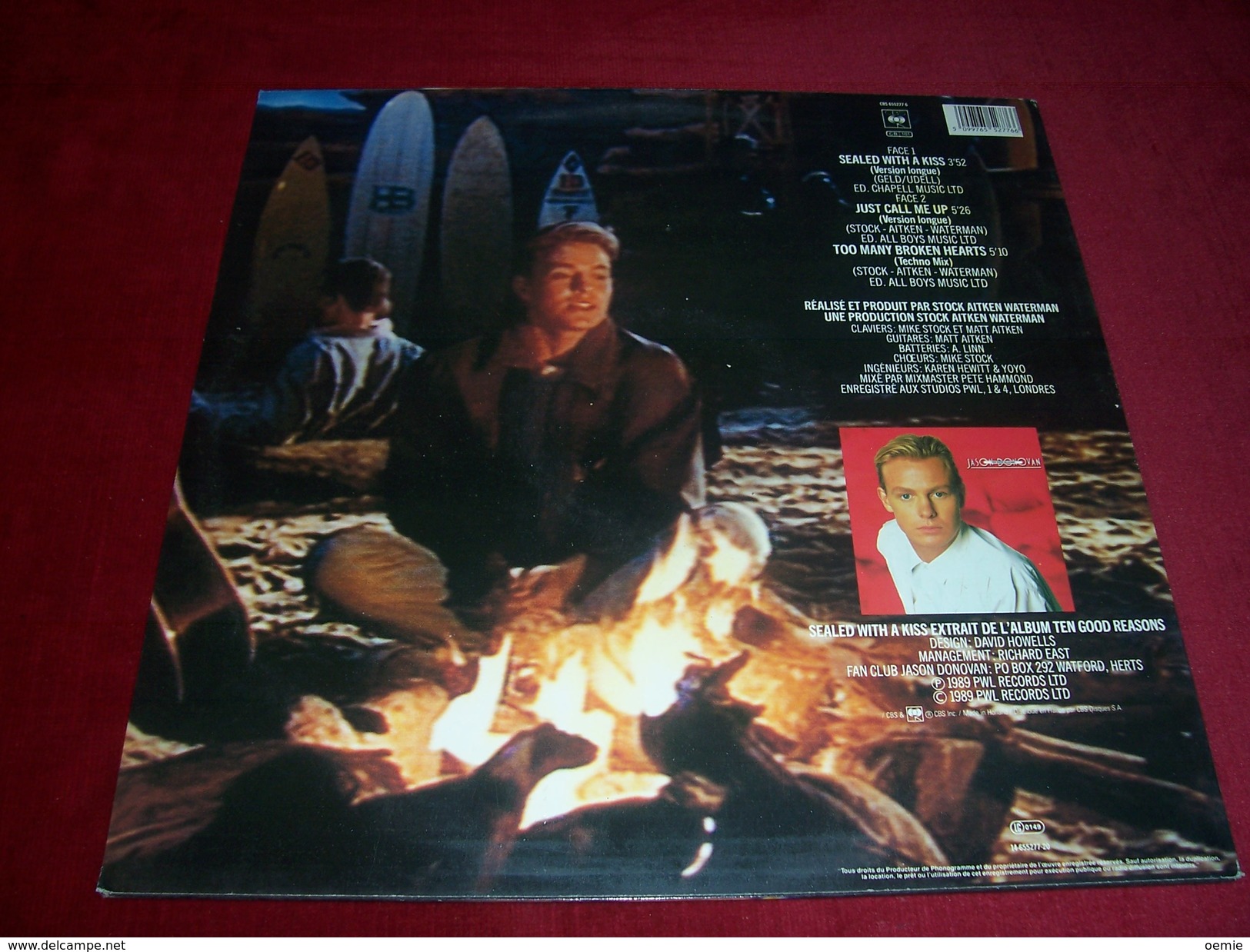 JASON DONOVAN  °  SEALED WITH A KISS - 45 T - Maxi-Single