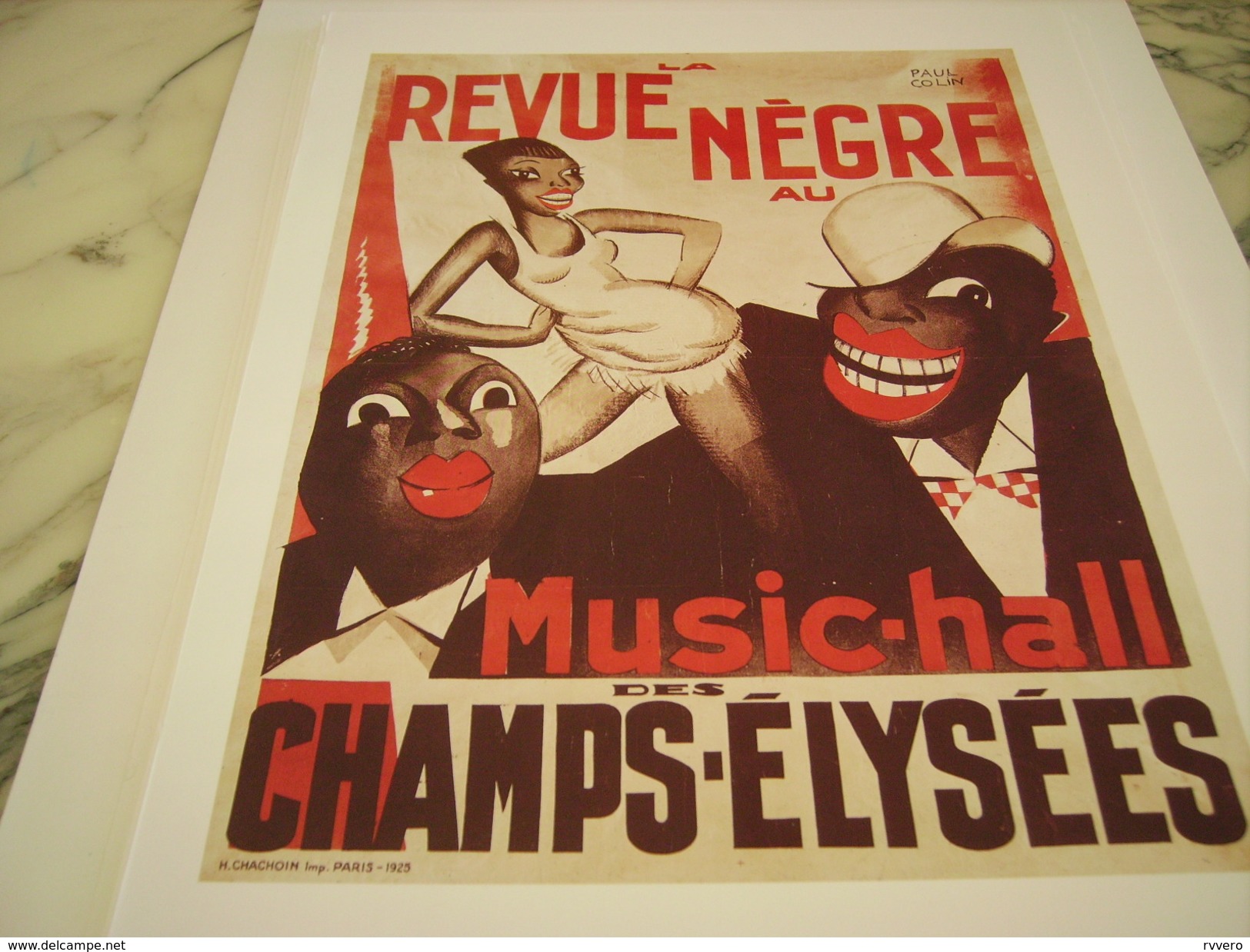 ANCIENNE PUBLICITE  ART DECO DE PAUL COLLIN LA REVUE NEGRE  1925 - Alcohols