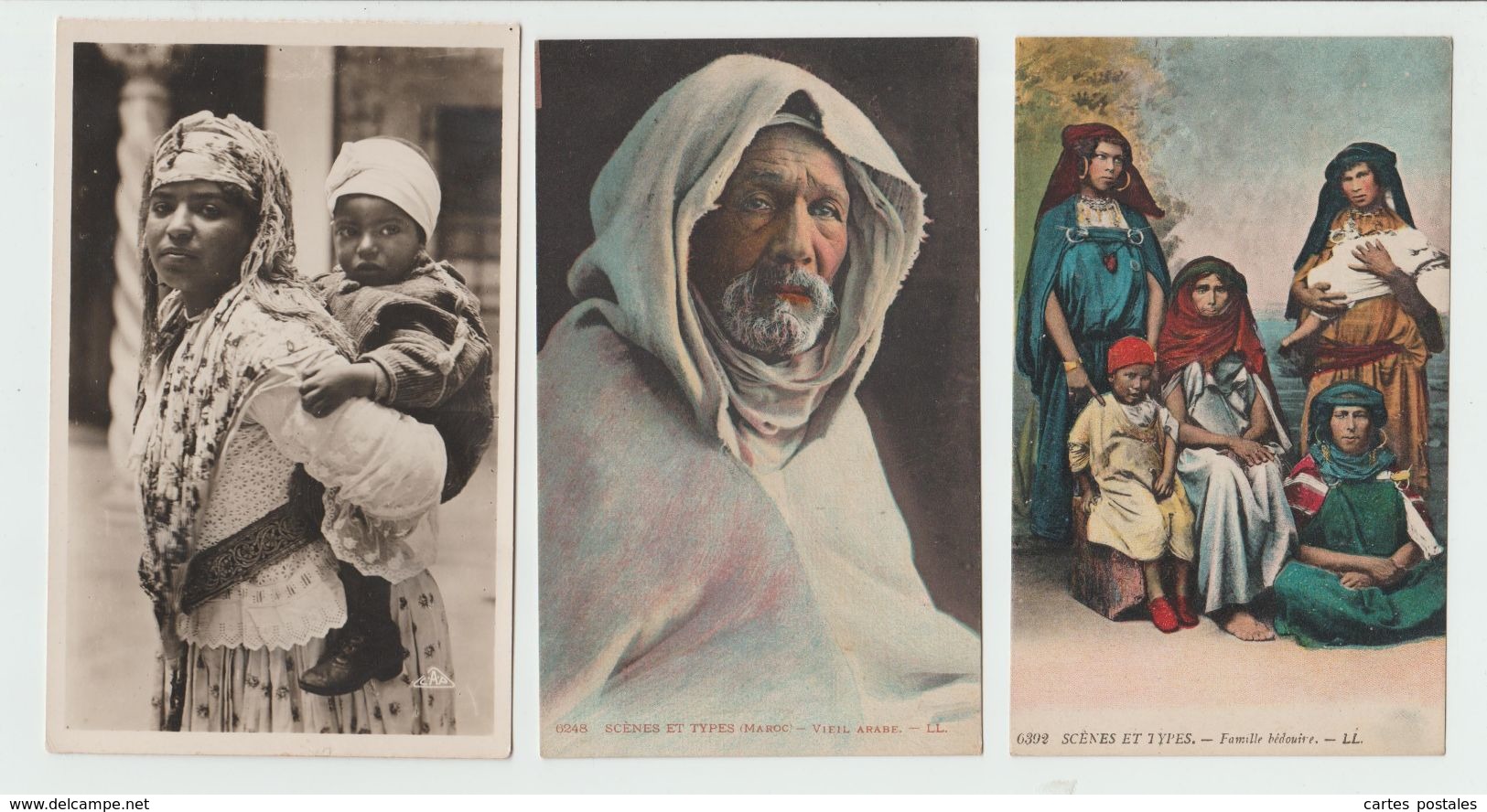 Lot De 24 Cartes Postales Série  SCENES Et TYPES Nomades Maroc Kabile Bedouin Maure - Afrique