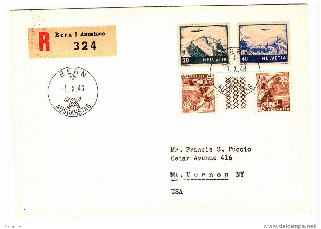 1948 Paysages - Jeu De 3 De FDC - K38-40 Et S57-9  Et PA43-4  Oblit. Allemande, Française Et Italienne  RARES - FDC