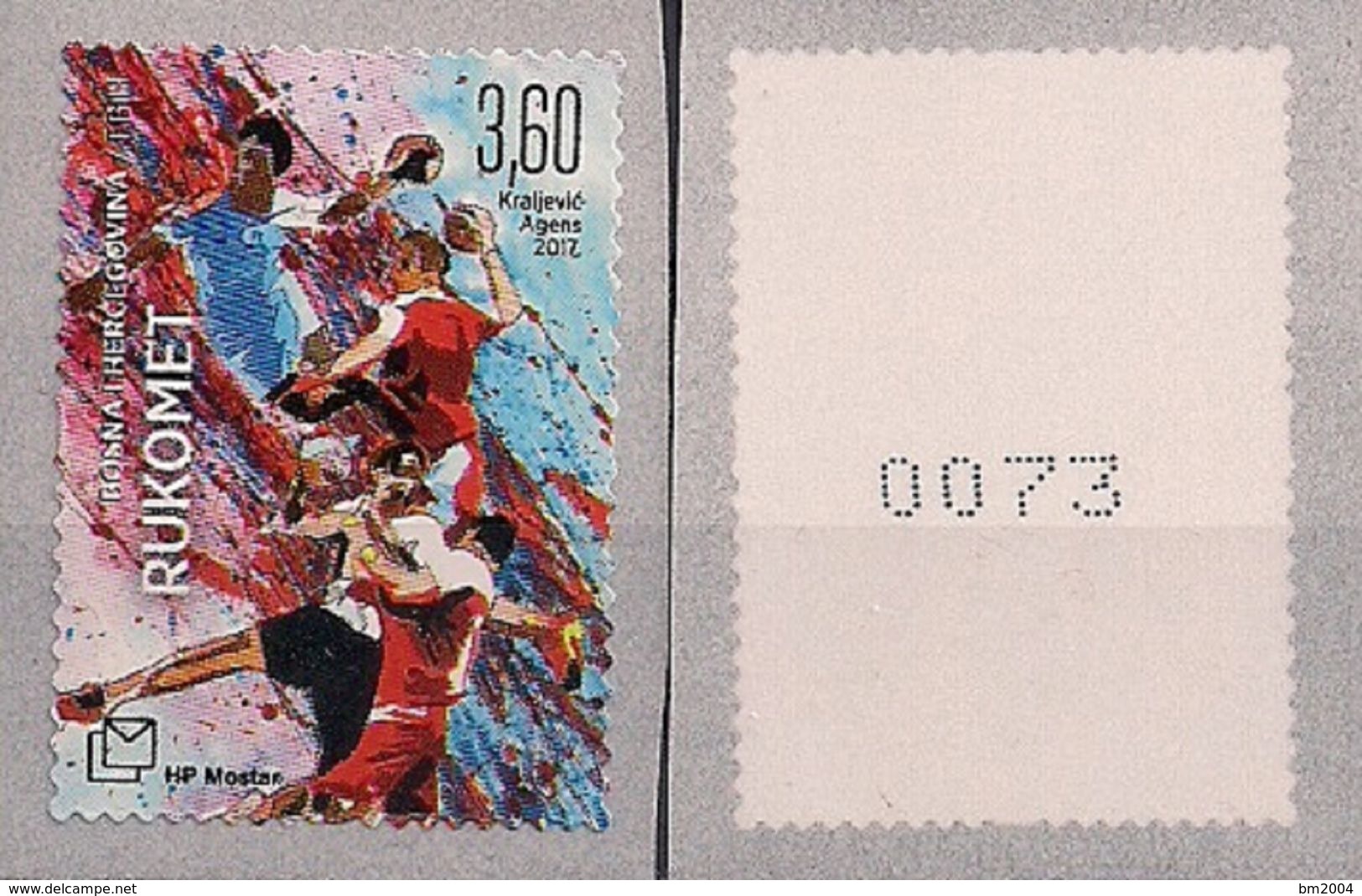 2017 BOSNIA/Bosnien Kroatische Mostar Mi. 462 **MNH Rollenmarke Mit Nr.   Olympische Sportarten: Handball. - Bosnien-Herzegowina