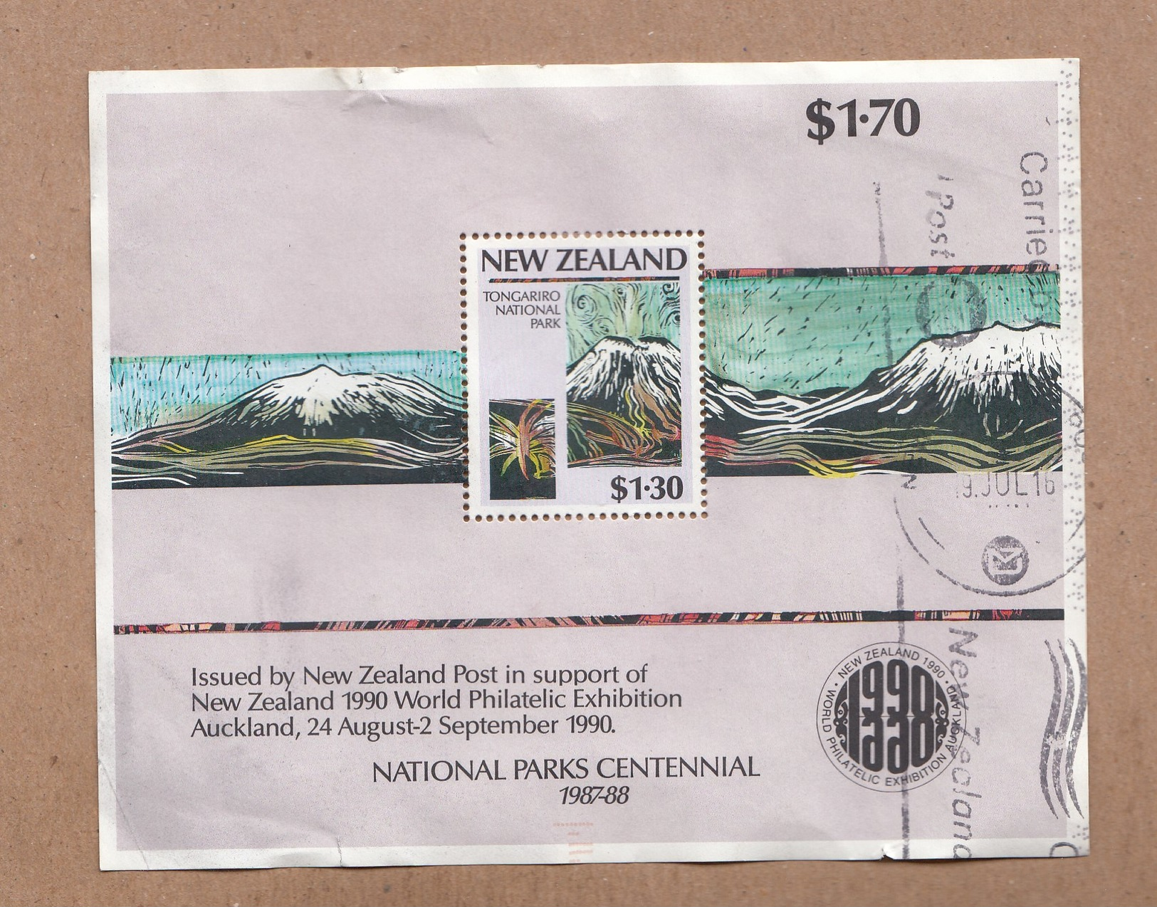 New Zealand 1987 New Zealand World Philatelic Exhibition - Miniature Sheet Postally Used - Philatelic Exhibitions