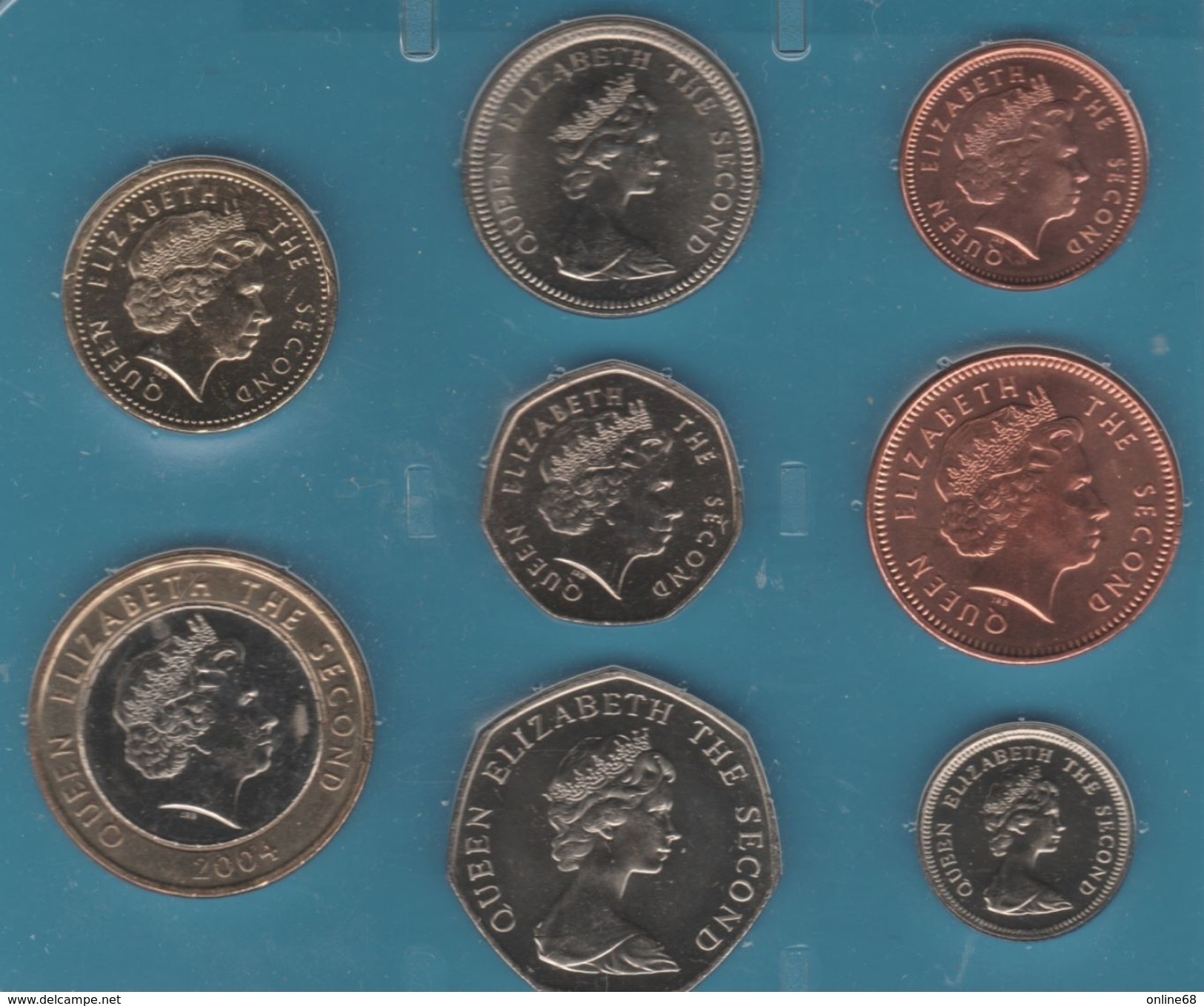 FALKLAND ISLANDS COIN SET 8 MONNAIES 1 PENNY - 2 POUNDS 1998 - 2004  UNC ANIMALS - Malvinas