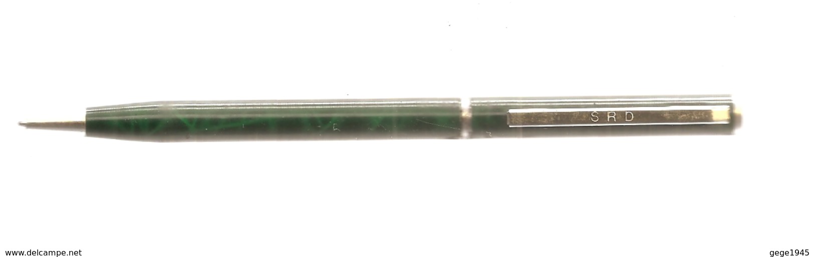 Stylo   Bille   Marque  "  S R D  "  Très Très Fin   ( 7  Mm  De Diamètre )   Vert Imitation écaille - Stylos