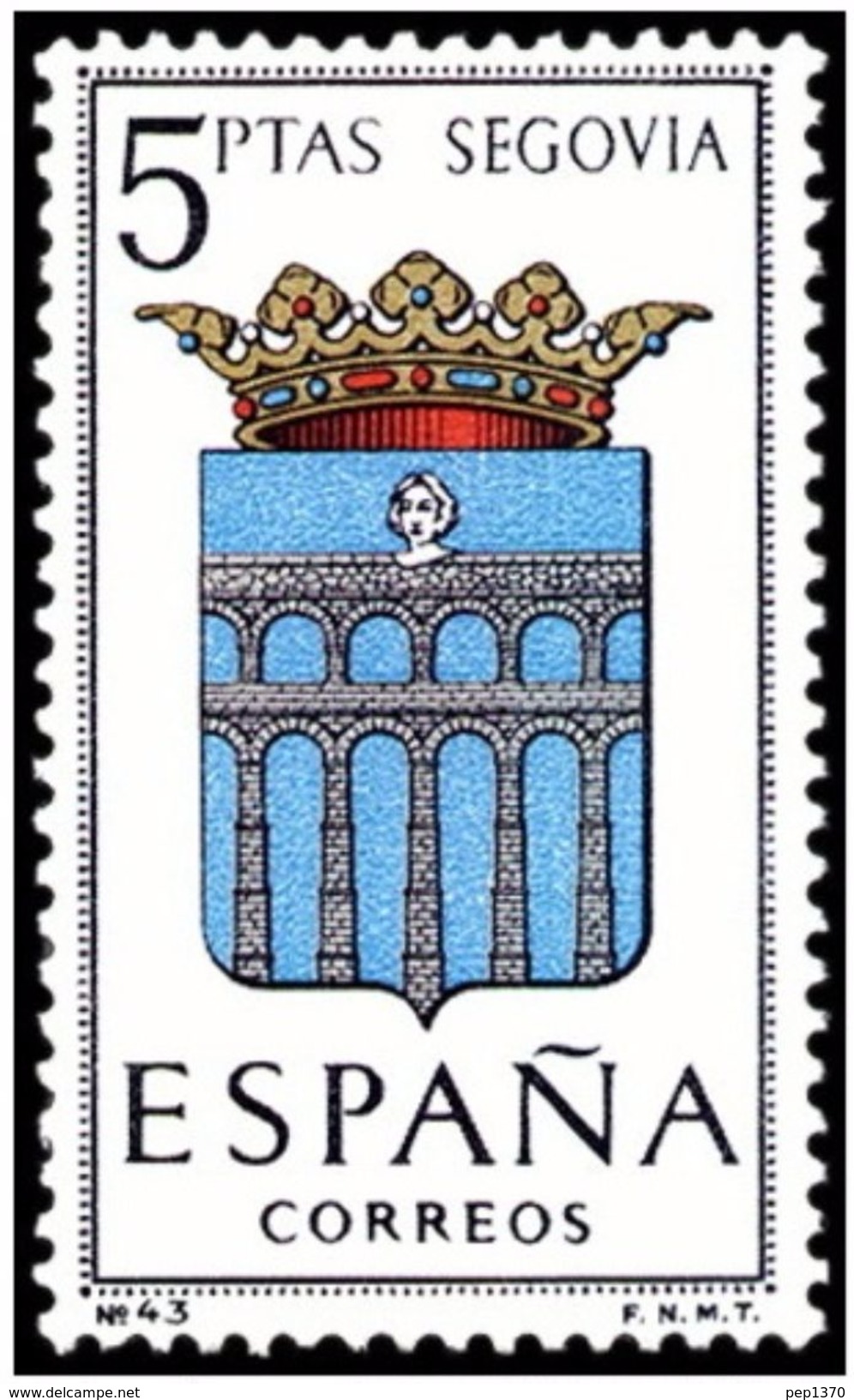 ESPAÑA 1965 - ESCUDOS DE PROVINCIAS - SEGOVIA - EDIFIL Nº 1637**  YVERT Nº 1326** - Neufs