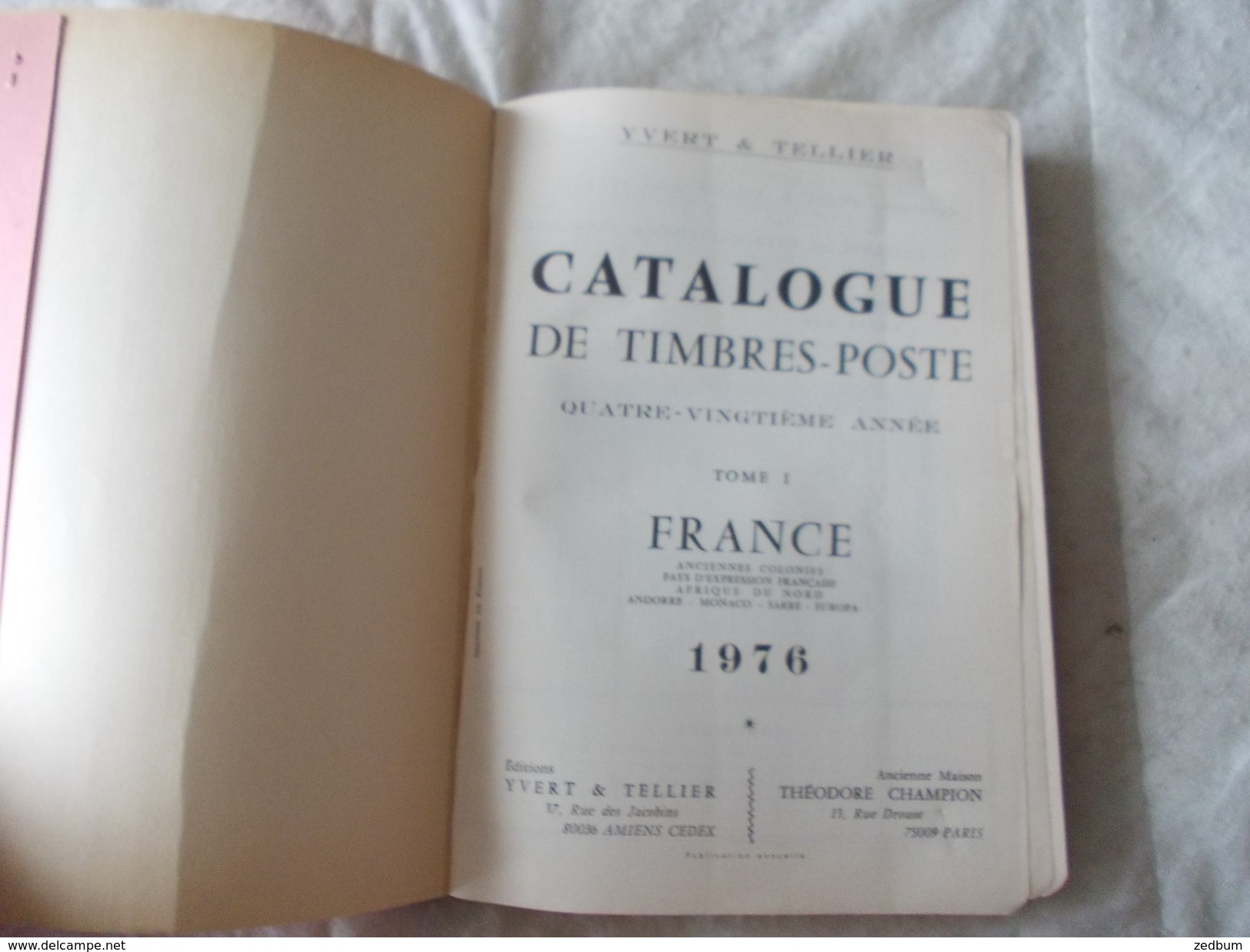 Catalogue Timbres Poste 1976 FRANCE Tome 1 Yvert Et Tellier - Frankrijk
