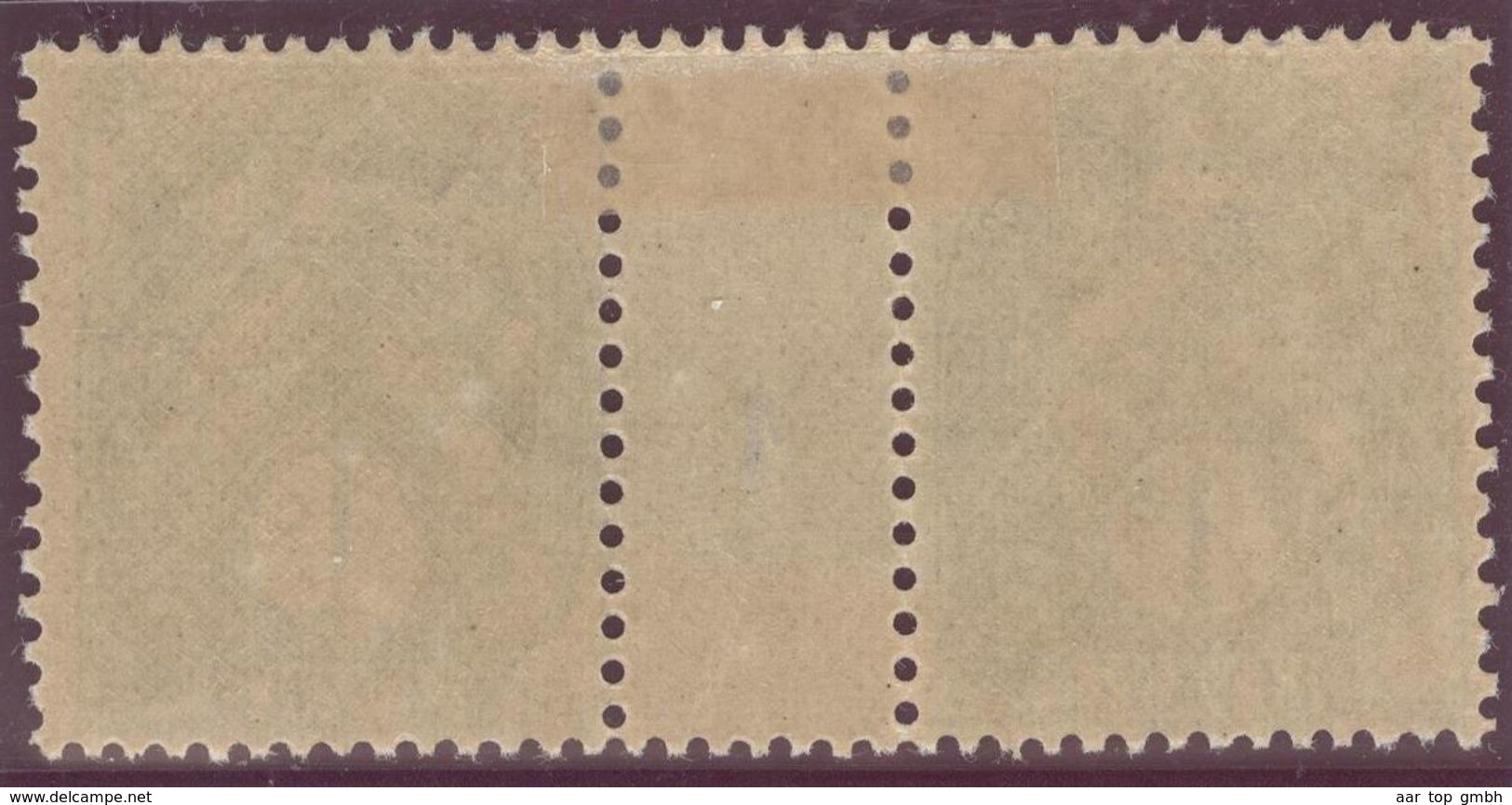 Fanz, Kolonie Levante ~1902 Mi#8+ZS+8 Bogen #1 Zwischensteg * Falz - Neufs