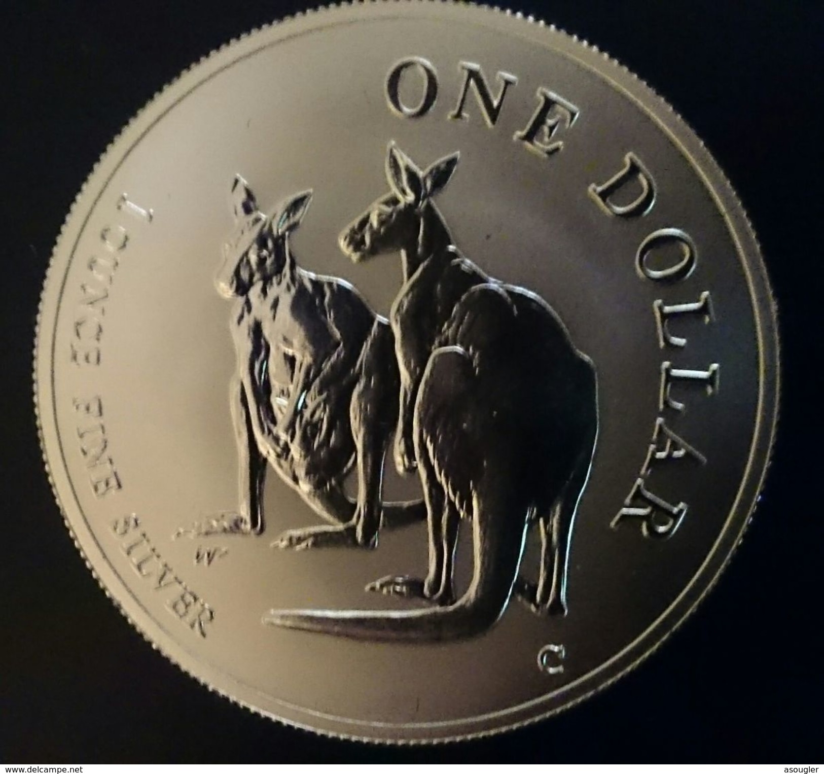 AUSTRALIA 1 DOLLAR 1999 SILVER BU "Pair Of Kangaroos" Free Shipping Via Registered Air Mail - Dollar