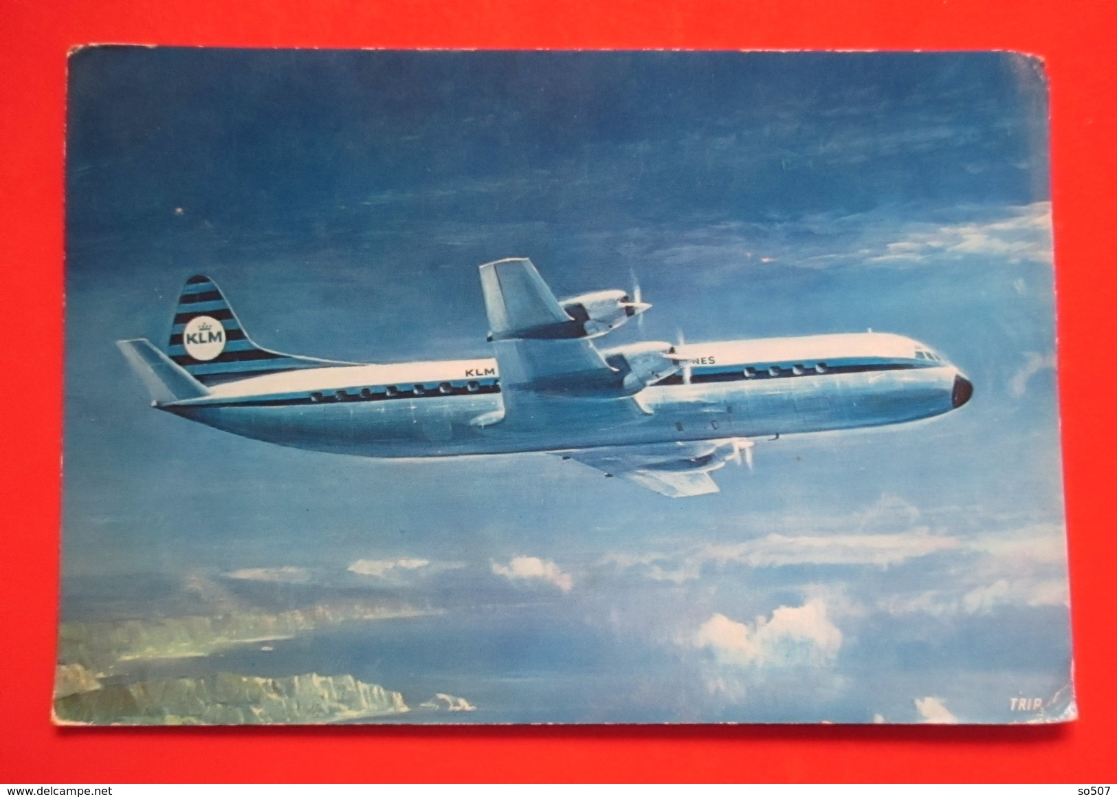 H3-Postcard-KLM Lockheed Prop-Jet Electra II - 1946-....: Moderne