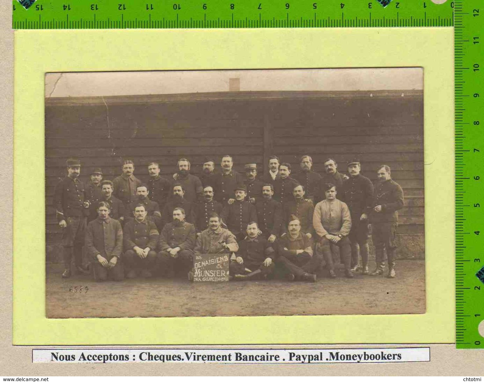 Carte Photo : Les Denaisiens A MUNSTER  Guerre 14/16 Sur Panneau  : DENAIN - Denain