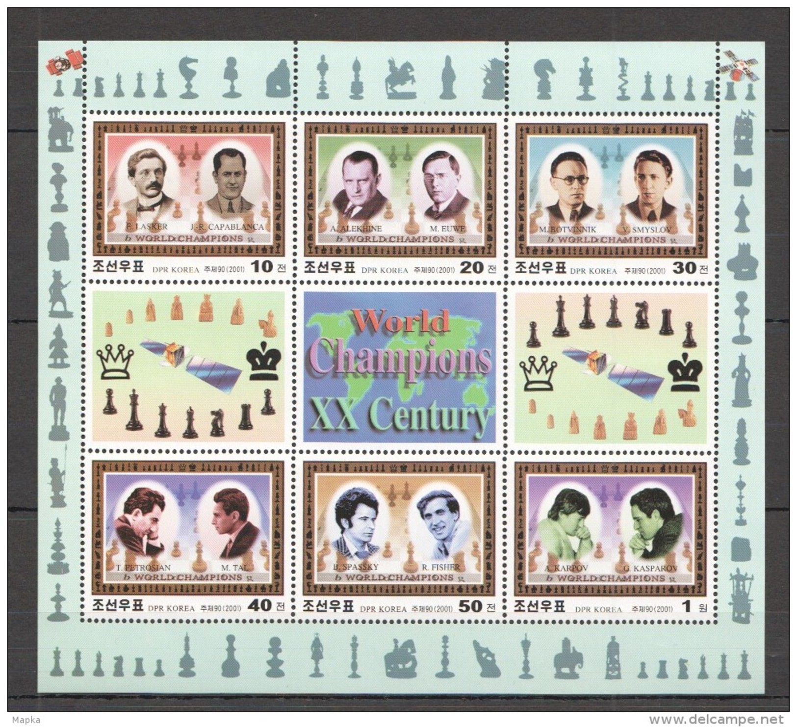 C124 2001 KOREA SPORT CHESS WORLD CHAMPIONS 1KB MNH - Echecs