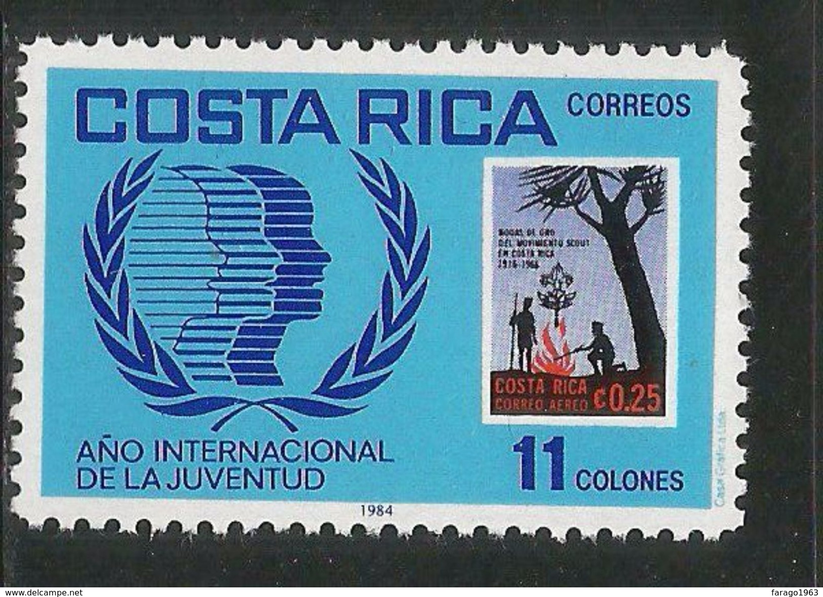1985  Costa Rica Scouts Youth Year  Complete Set Of 1   MNH - Costa Rica