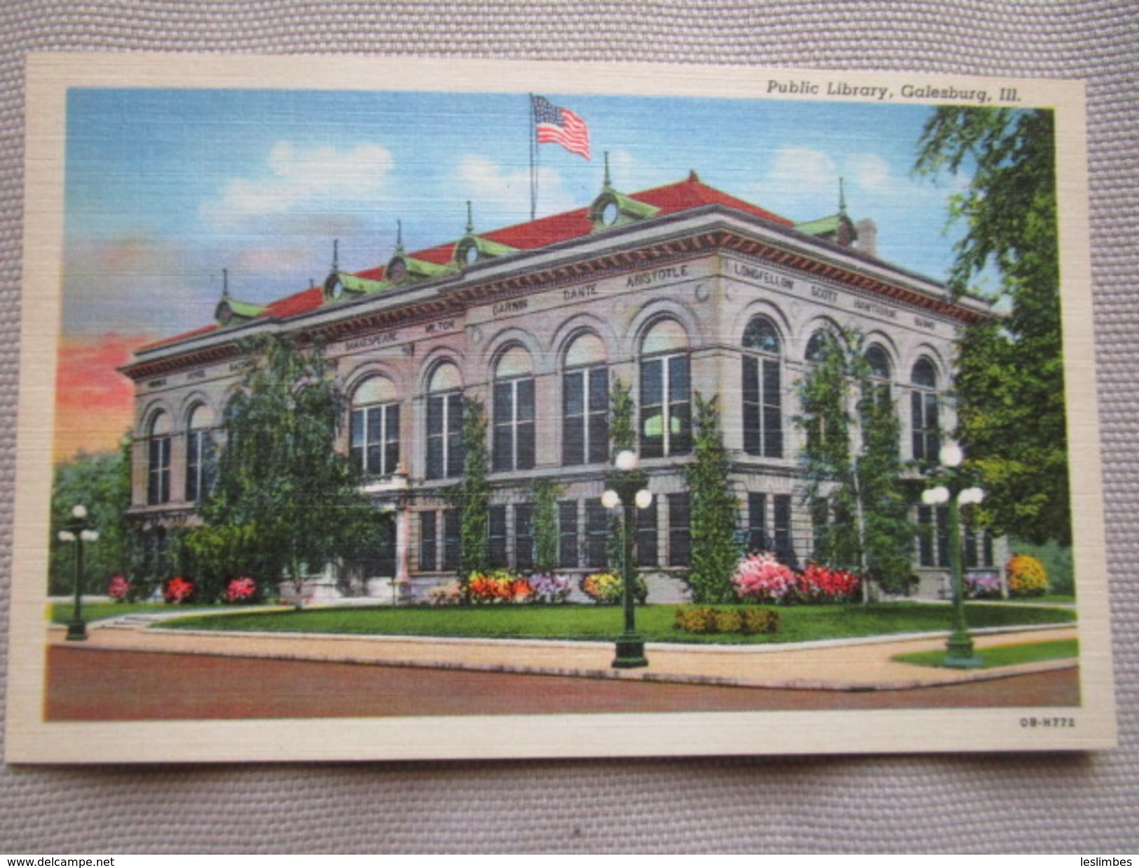 Public Library, Galesburg, Illinois. Curteich OB-H772 - Autres & Non Classés